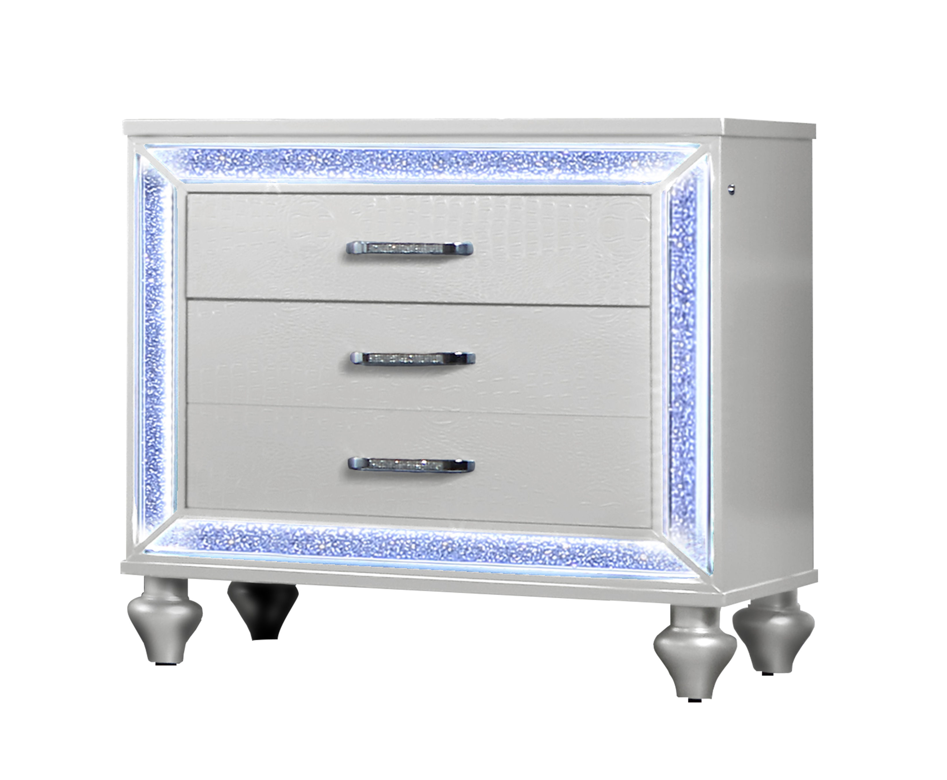 Bella Esprit Reve Belle White Led Lights Nightstand
