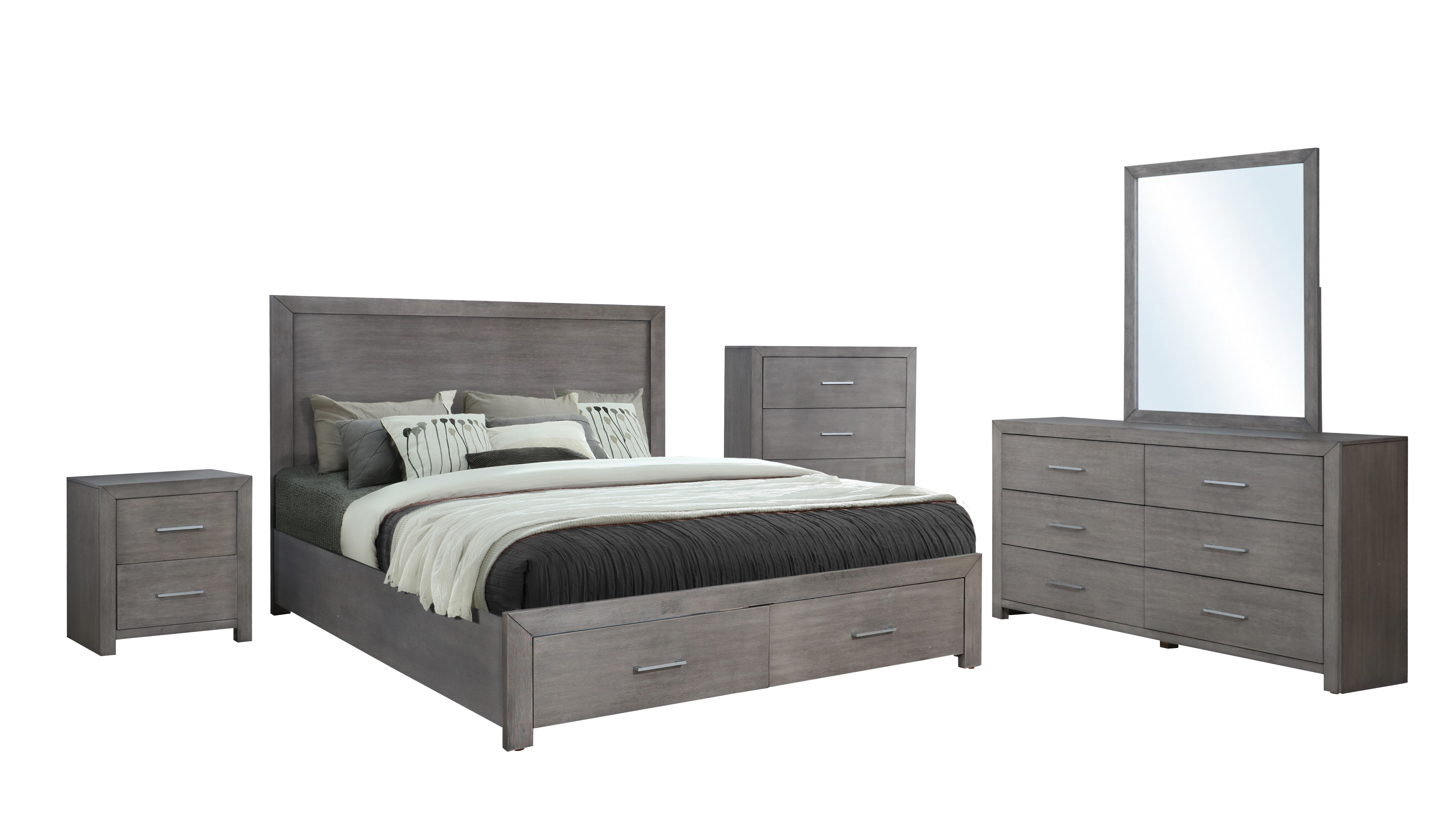 Bella Esprit Rowan Grey 5pc King Bedroom Set