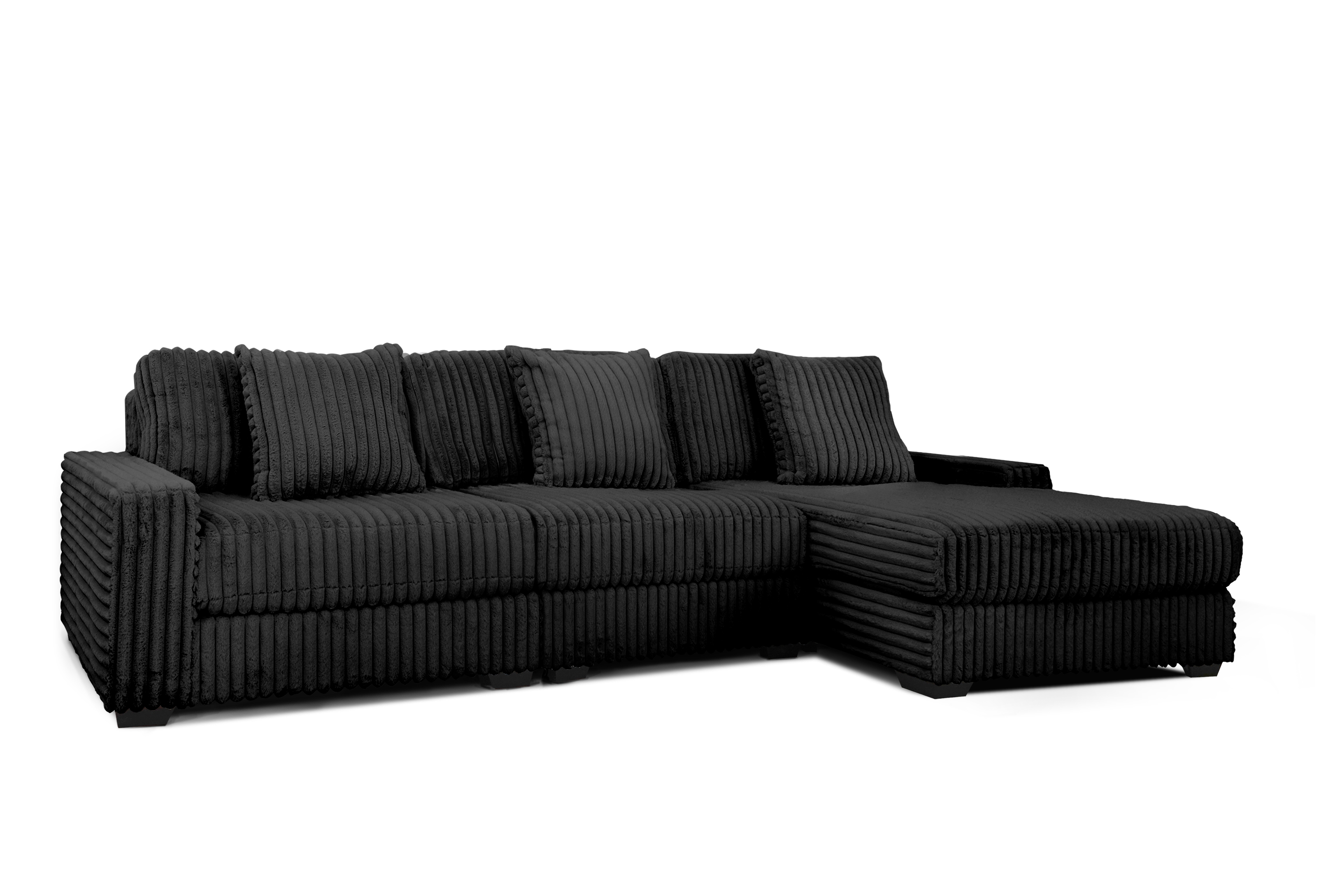 Bella Esprit Atlas Black XL Oversized 3pc Reversible Sectional