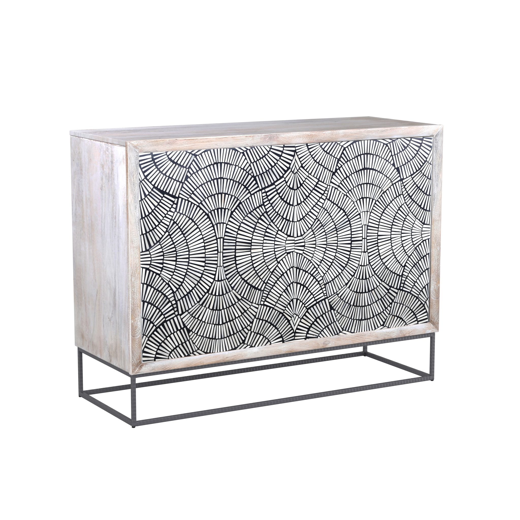 Bassett Mirror Magnolia Bone White Wash Bar Cabinet
