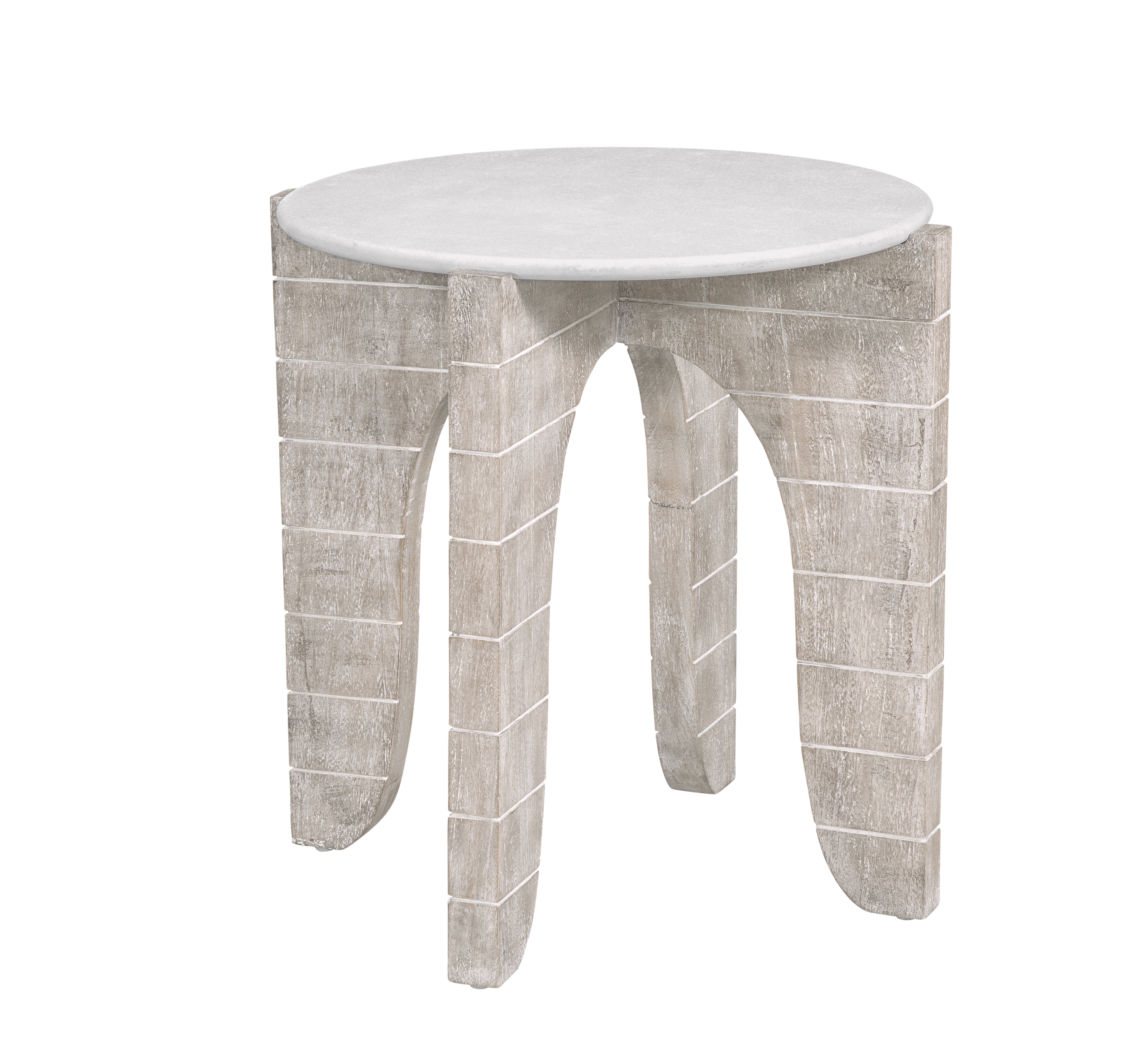 Bassett Mirror Bali White Wash Round End Table