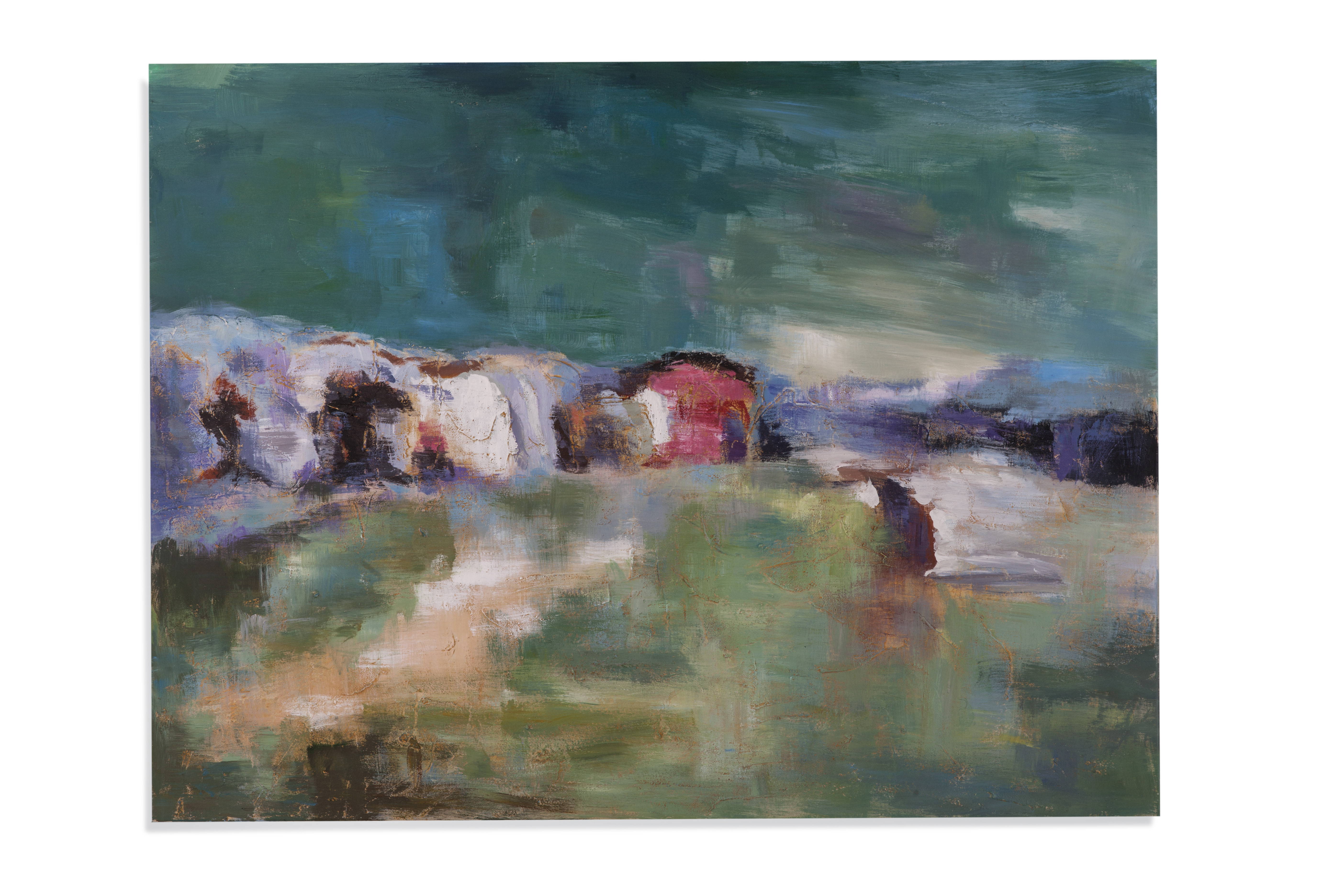 Bassett Mirror Impressionism Blue Fields Of Green Wall Art