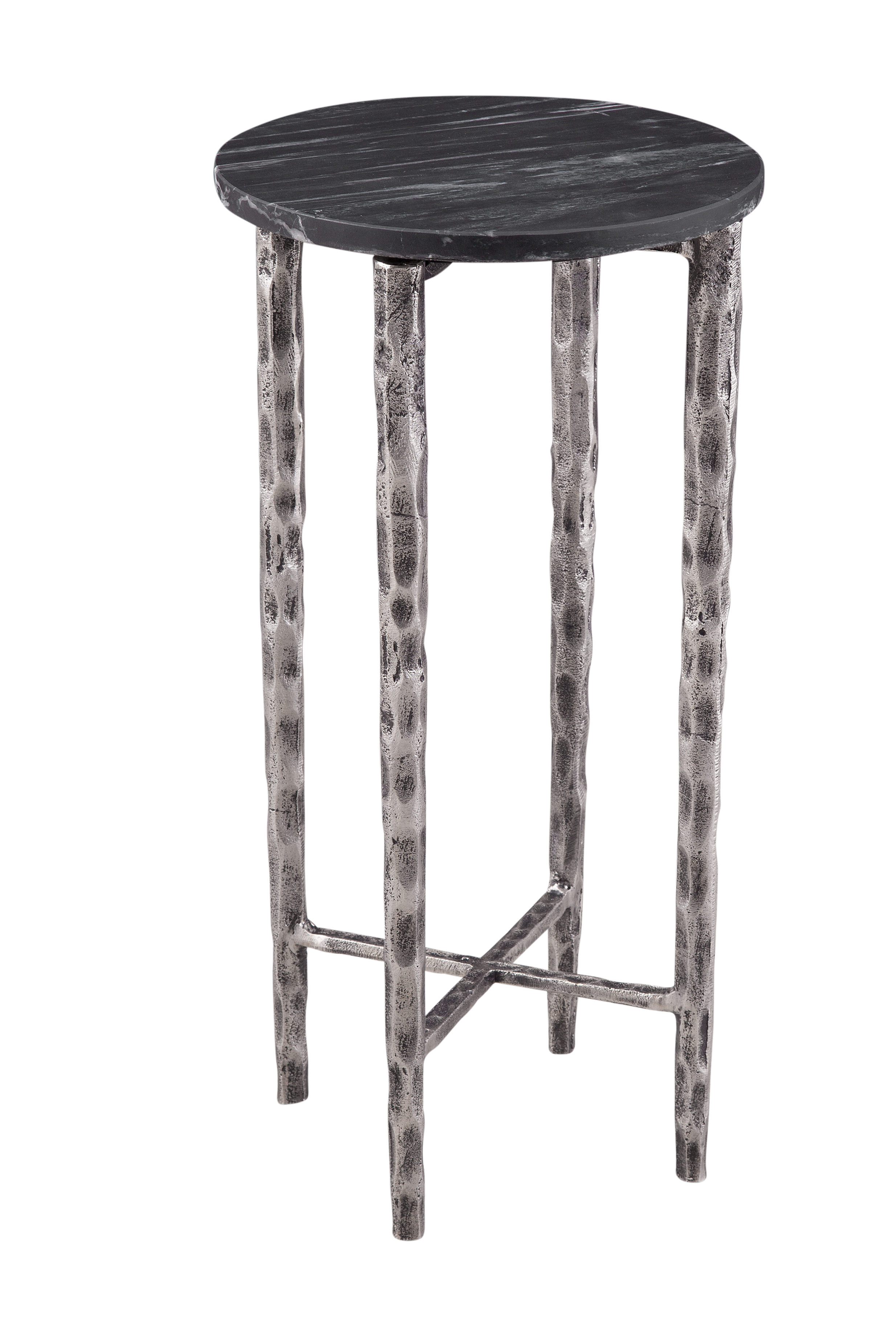 Bassett Mirror Mendez Silver Black Accent Table