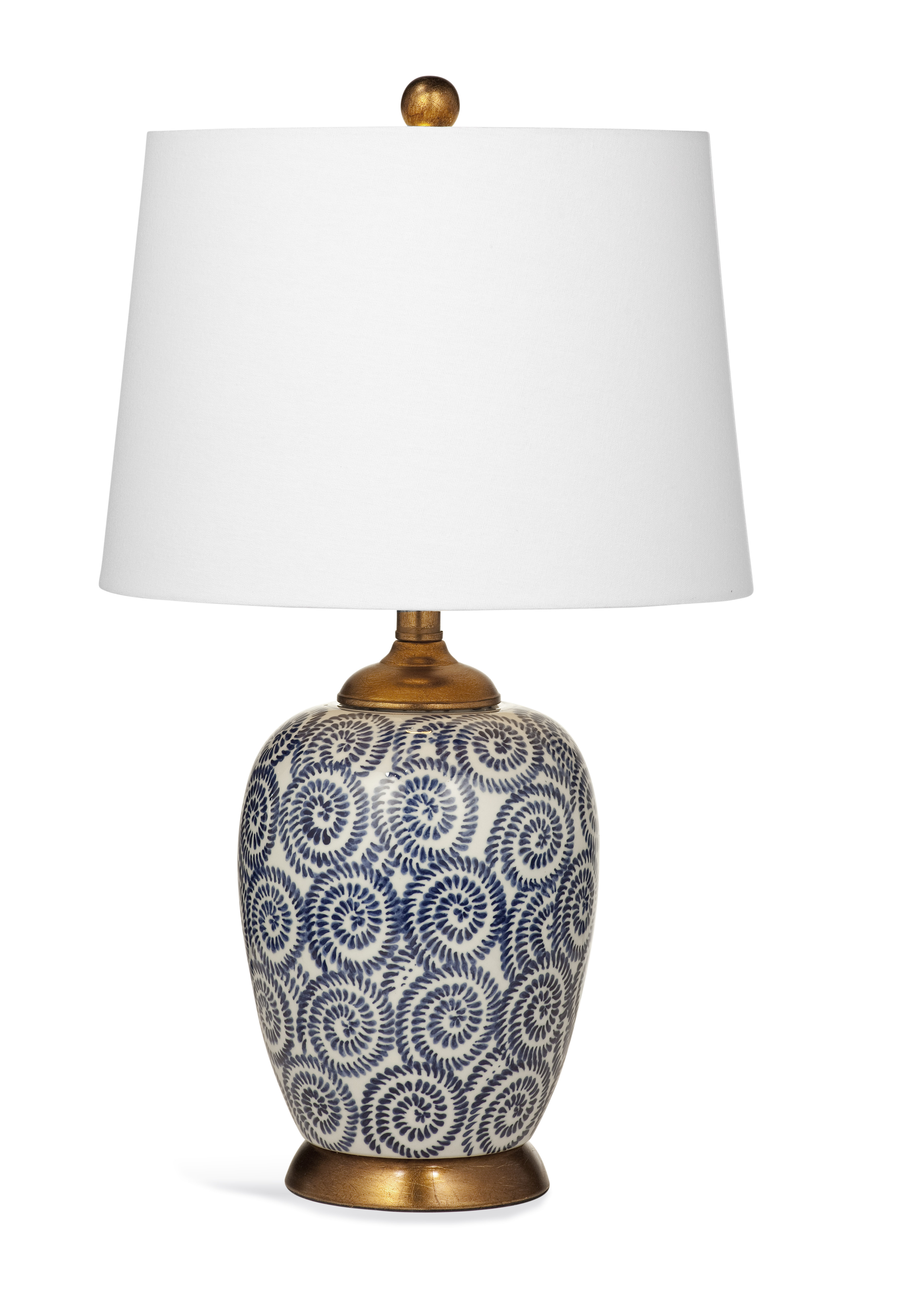 Bassett Mirror Lawton Navy White Table Lamp