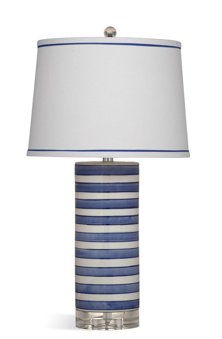 Bassett Mirror Regatta Blue White Stripe Table Lamp