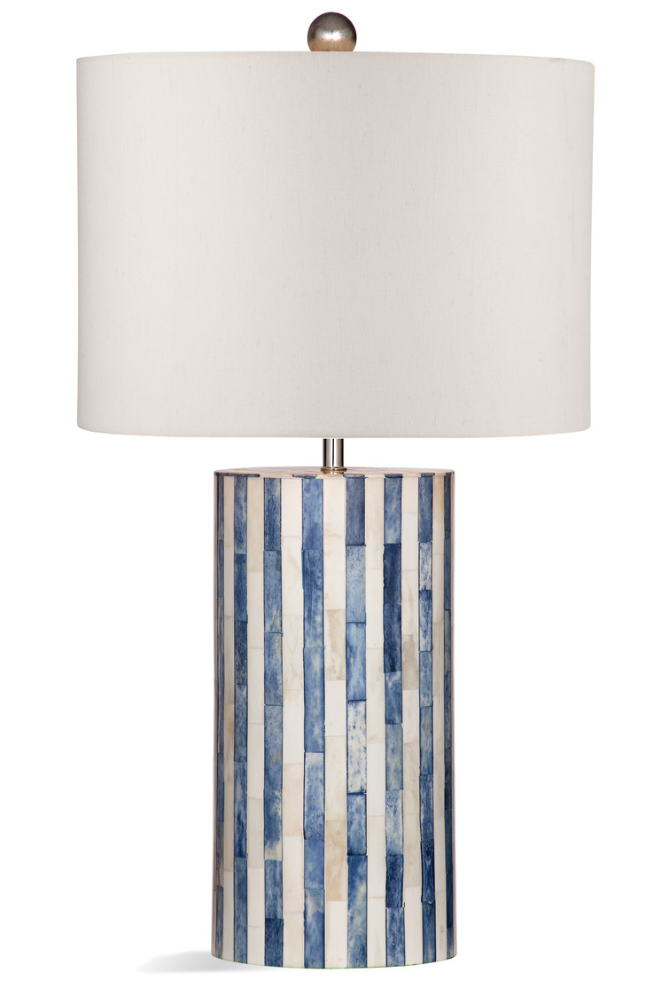 Bassett Mirror Coburn White Blue Table Lamp
