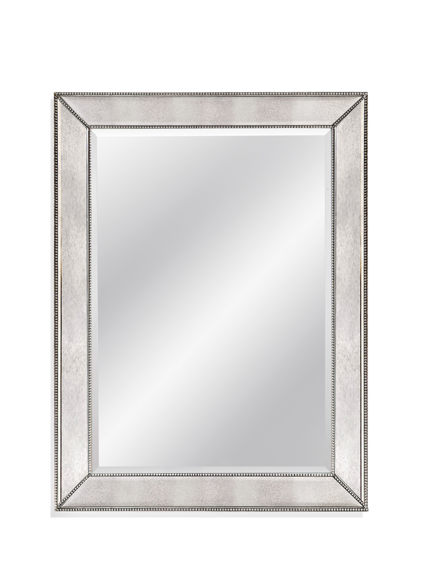 Bassett Mirror Beaded Silver Wall Mirror