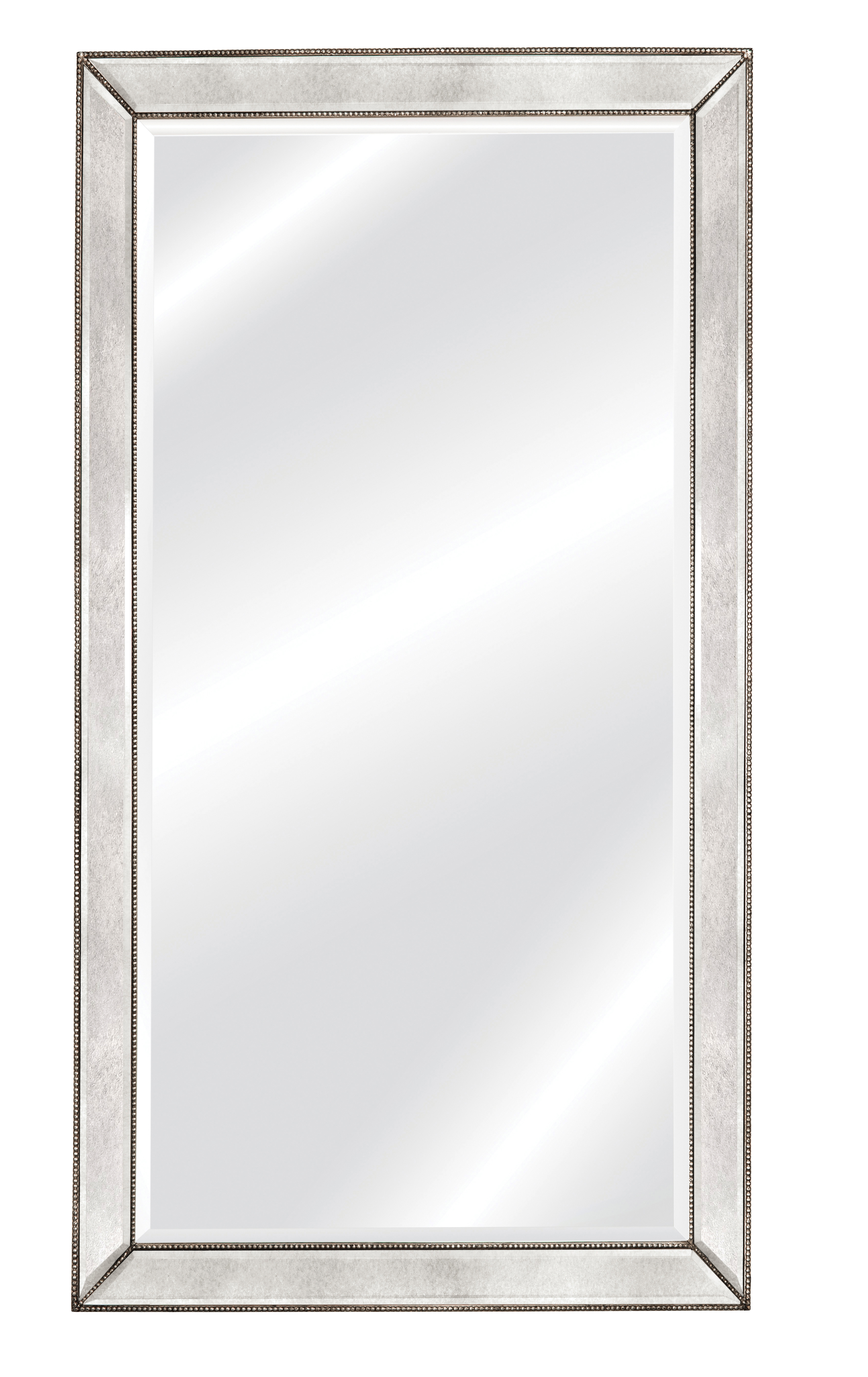 Bassett Mirror Beaded Antique Silver Floor Mirror