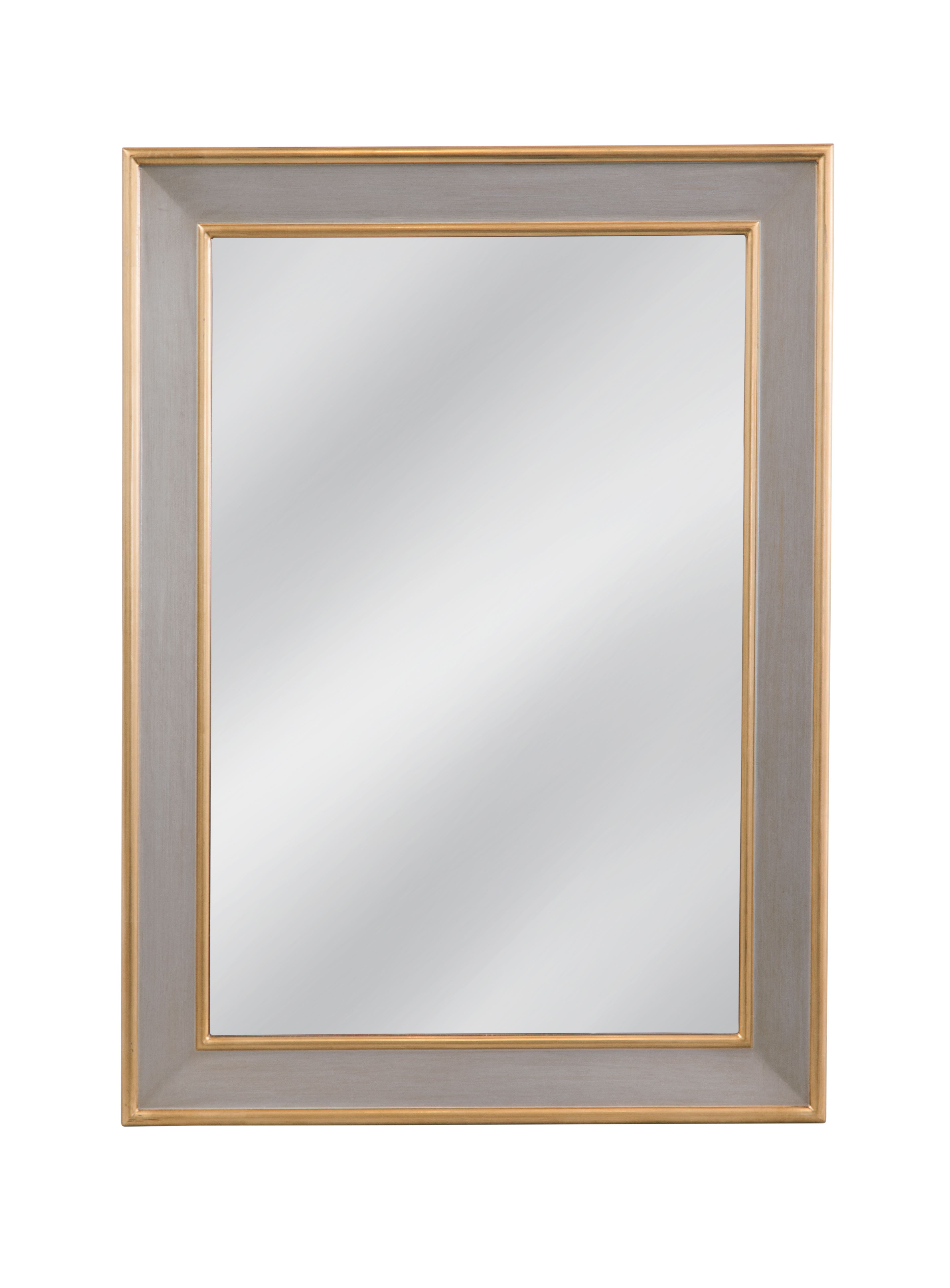 Bassett Mirror Doubled Antique Gold Silver Wall Mirror