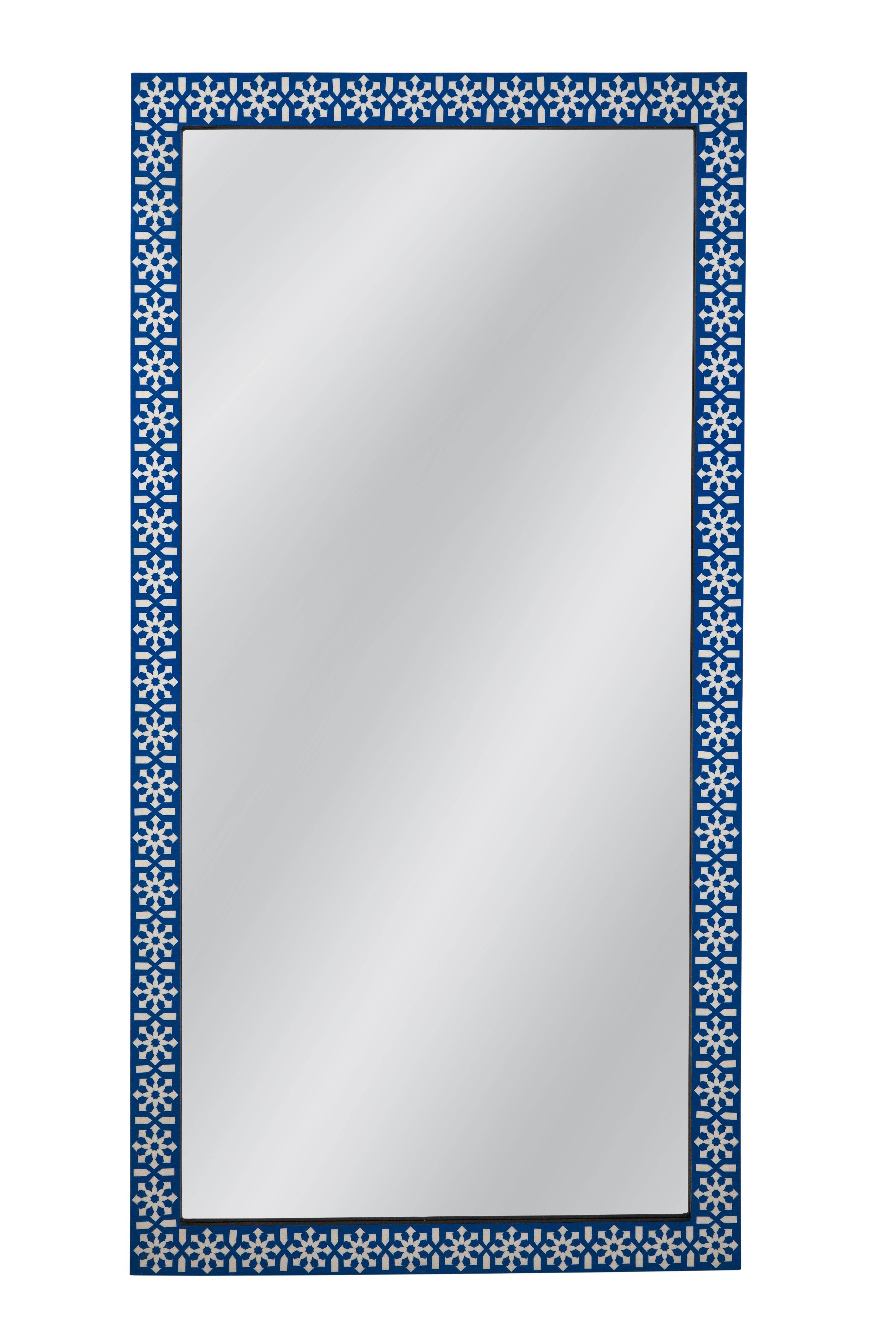 Bassett Mirror Kamal Blue Ivory Floor Mirror