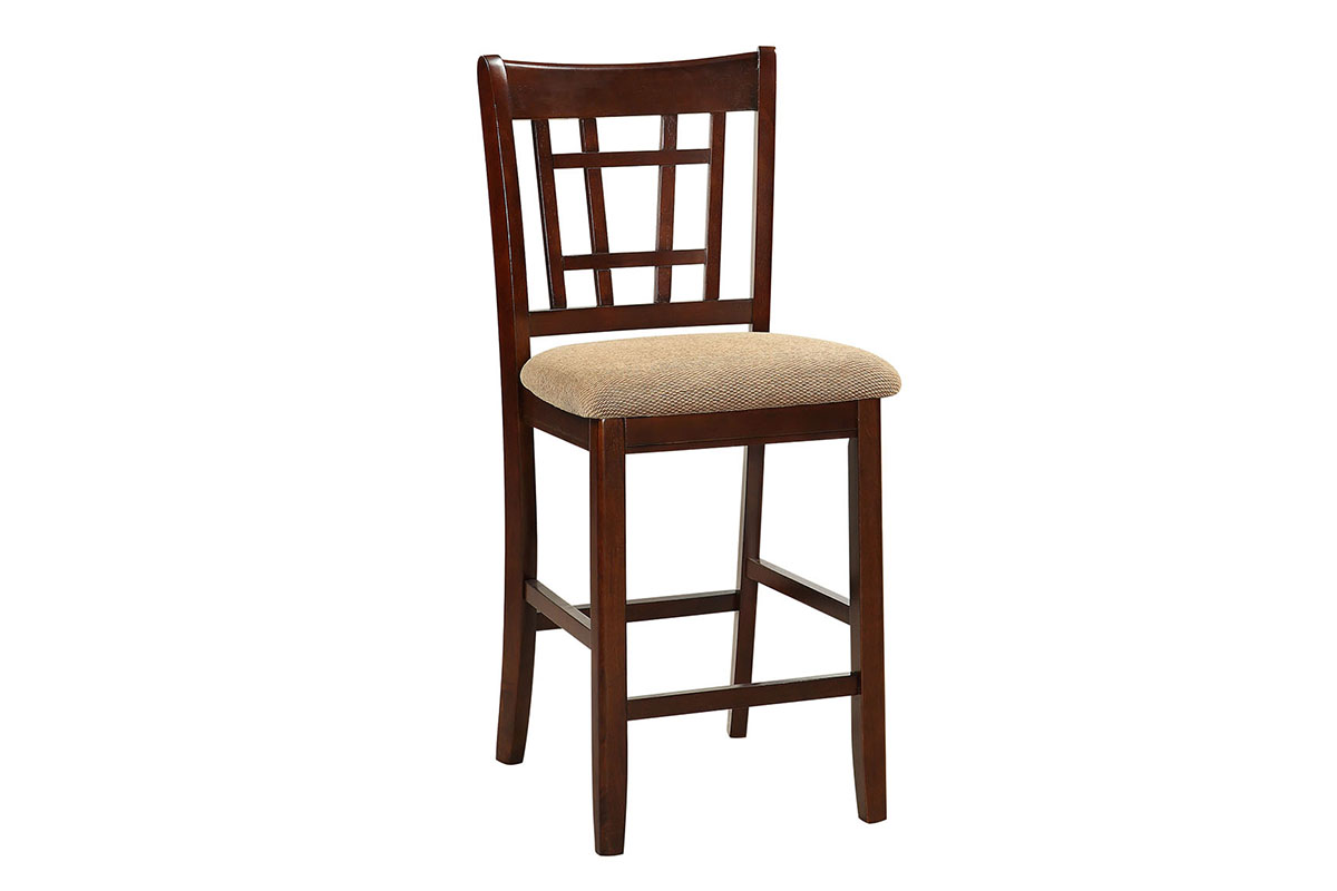 2 Poundex Cherry Counter Height Chairs