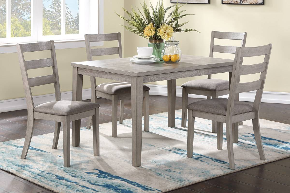 Poundex Antique Grey 5pc Dining Room Set