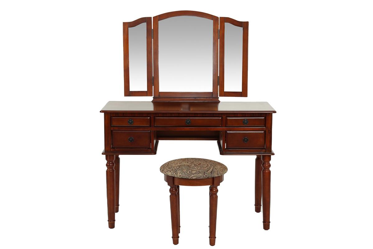 Poundex Traditional Cherry Vanity Set