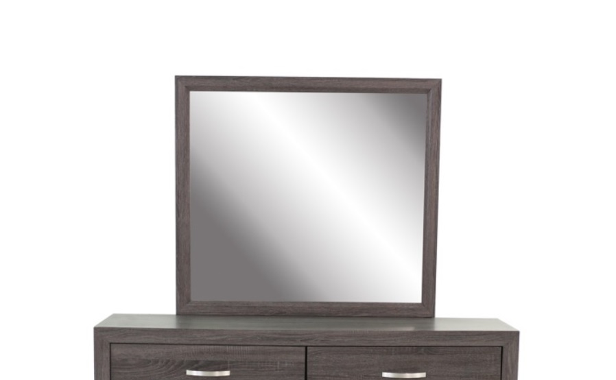 Poundex Foil Grey Solid Wood Mirror