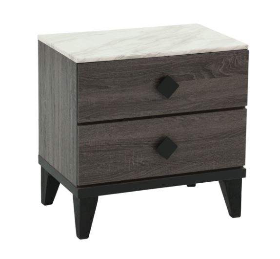 Poundex Foil Grey Night Stand