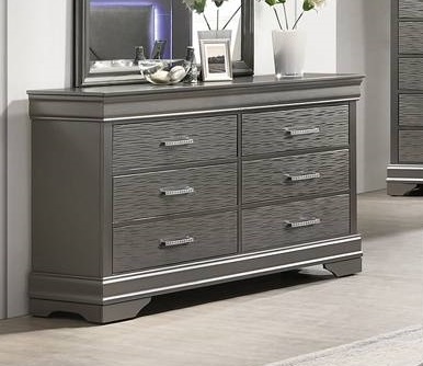 Poundex Dark Gray Dresser