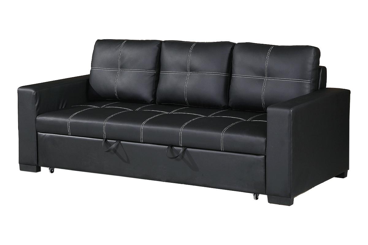 Poundex Black Convertible Sofa