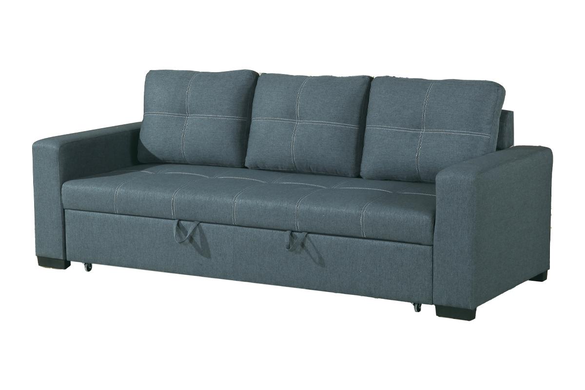 Poundex Blue Grey Convertible Sofa