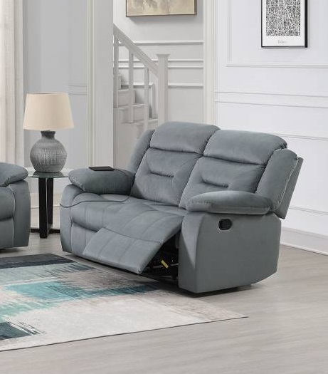 Poundex Dark Gray Recliner Loveseat
