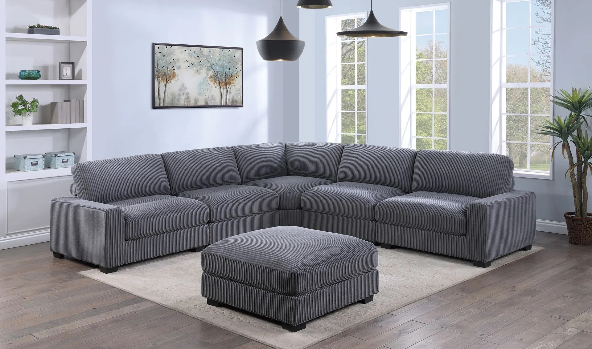 Poundex Gray 6pc Sectional