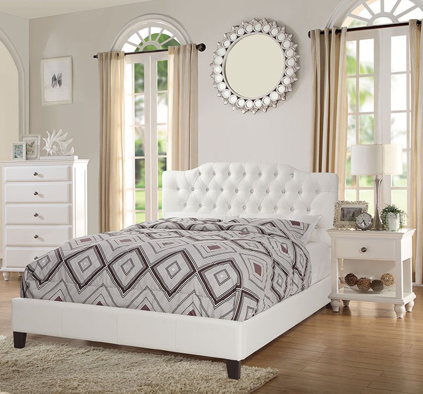 Poundex White Espresso 4pc Bedroom Set With Queen Bed