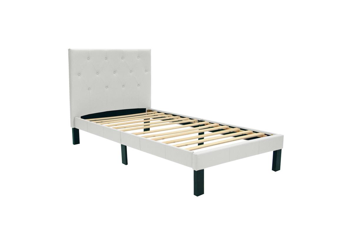 Poundex White Espresso Twin Bed