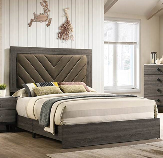 Poundex Foil Grey Cal King Bed