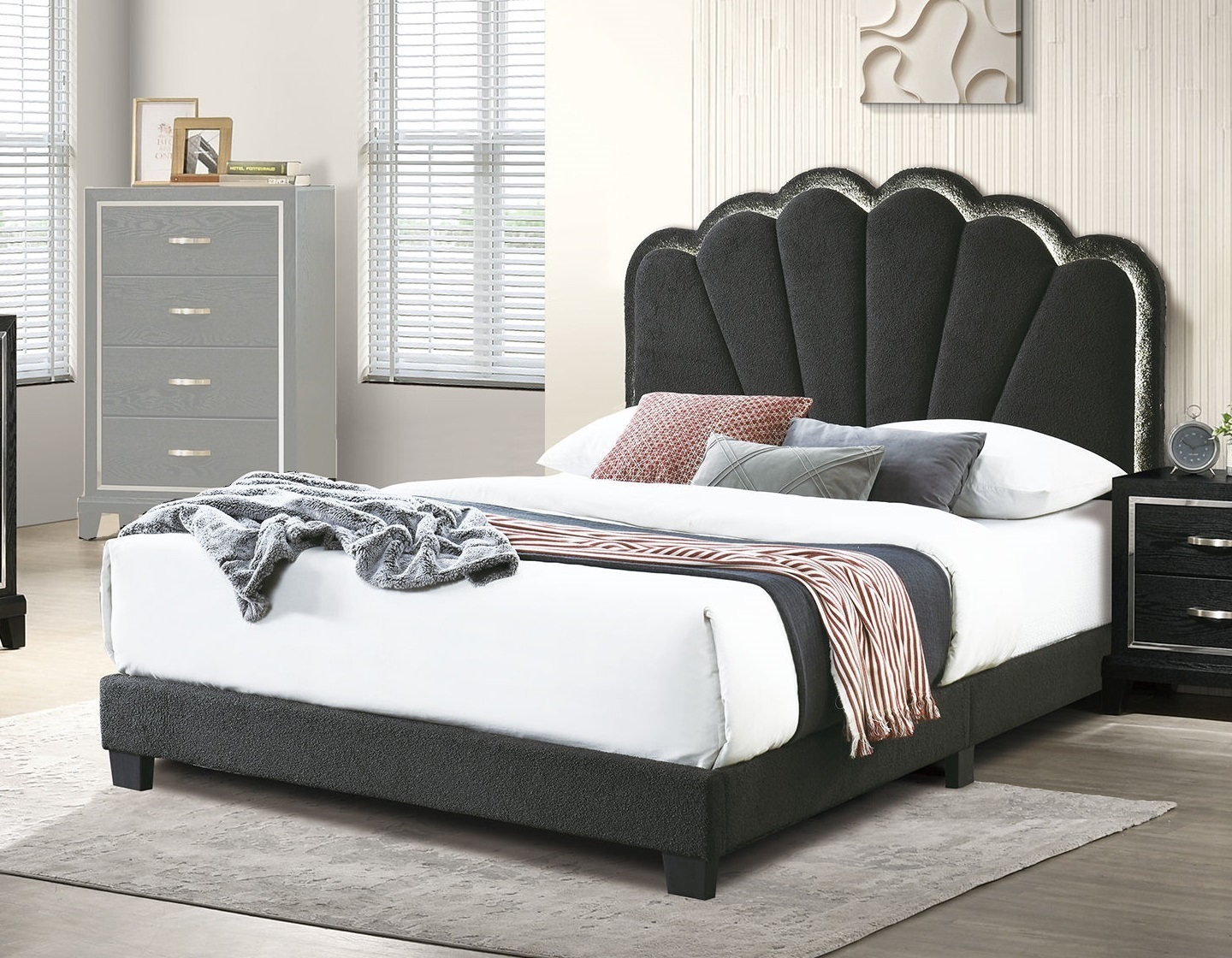 QUEEN BED W/ BUILT-IN LED LIGHTS