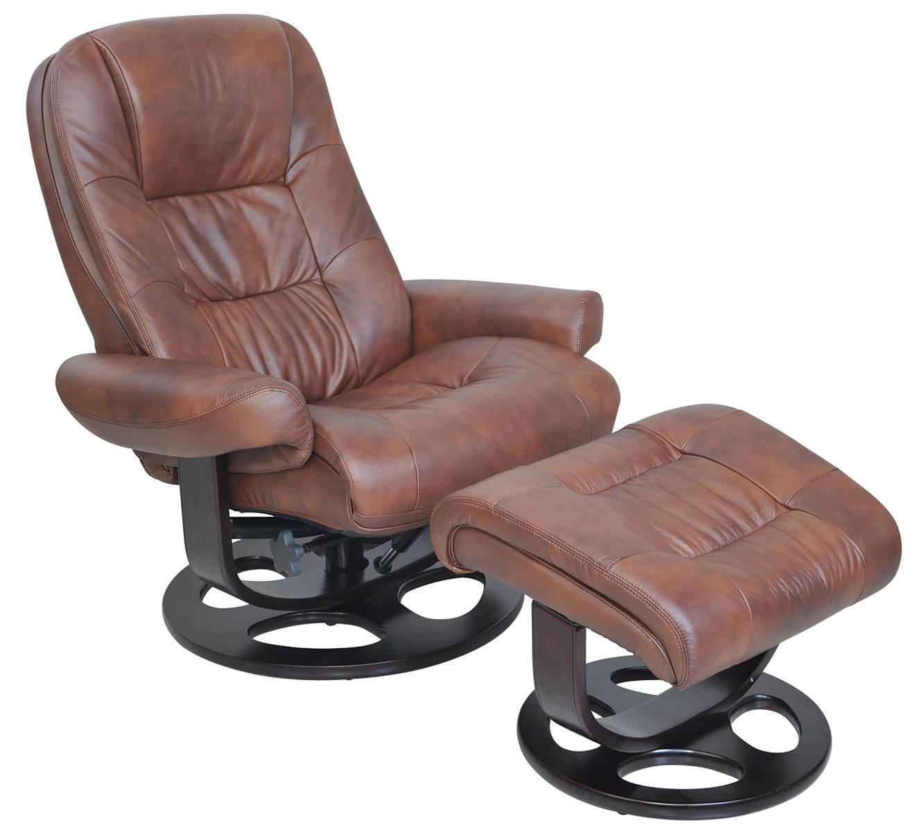 Barcalounger Jacque Hilton Whiskey Swivel Recliner with Ottoman