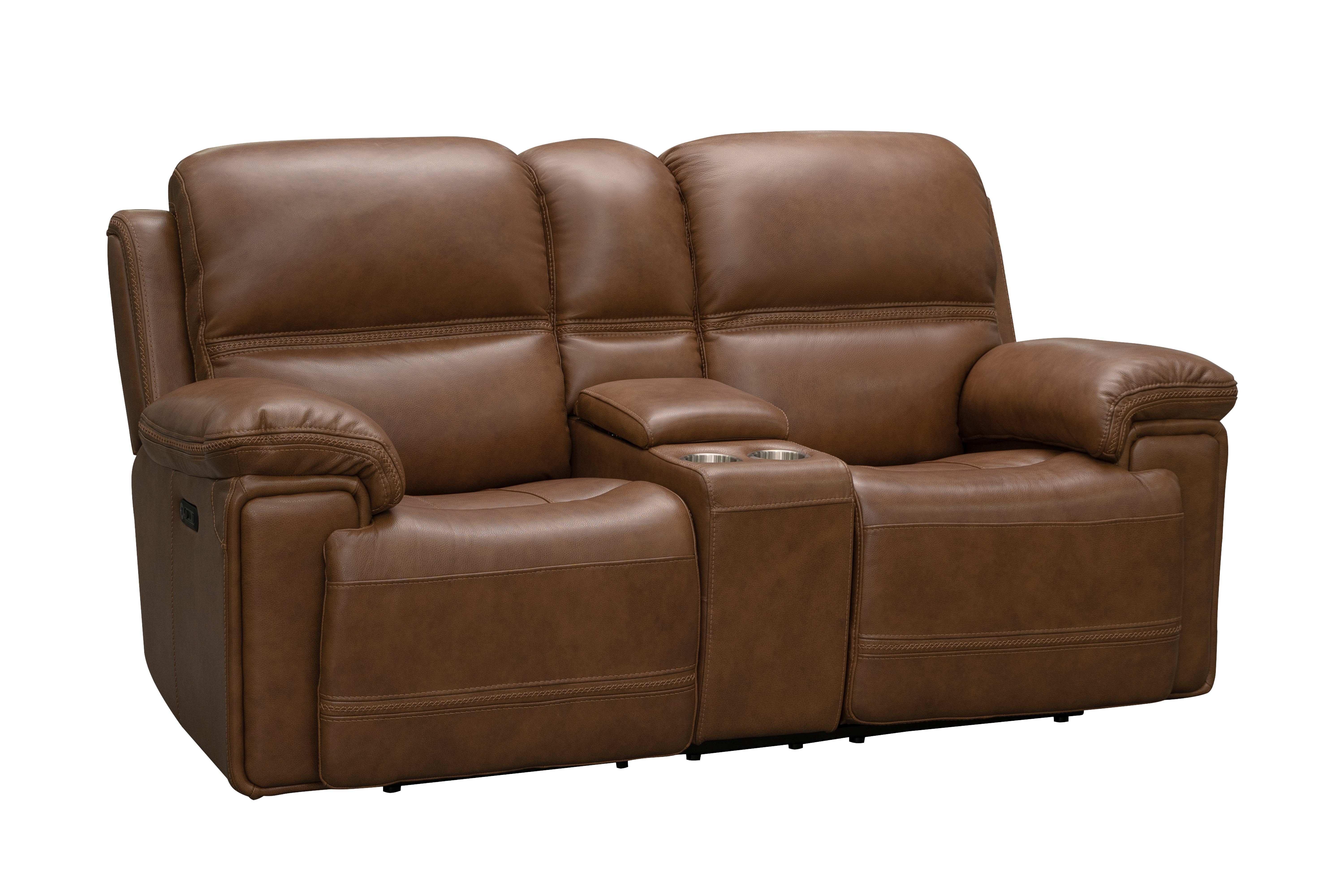 24PH-3664 Sedrick Power Reclining Console Loveseat w/Power Head Rests - 3721-85 Spence Caramel / leather match