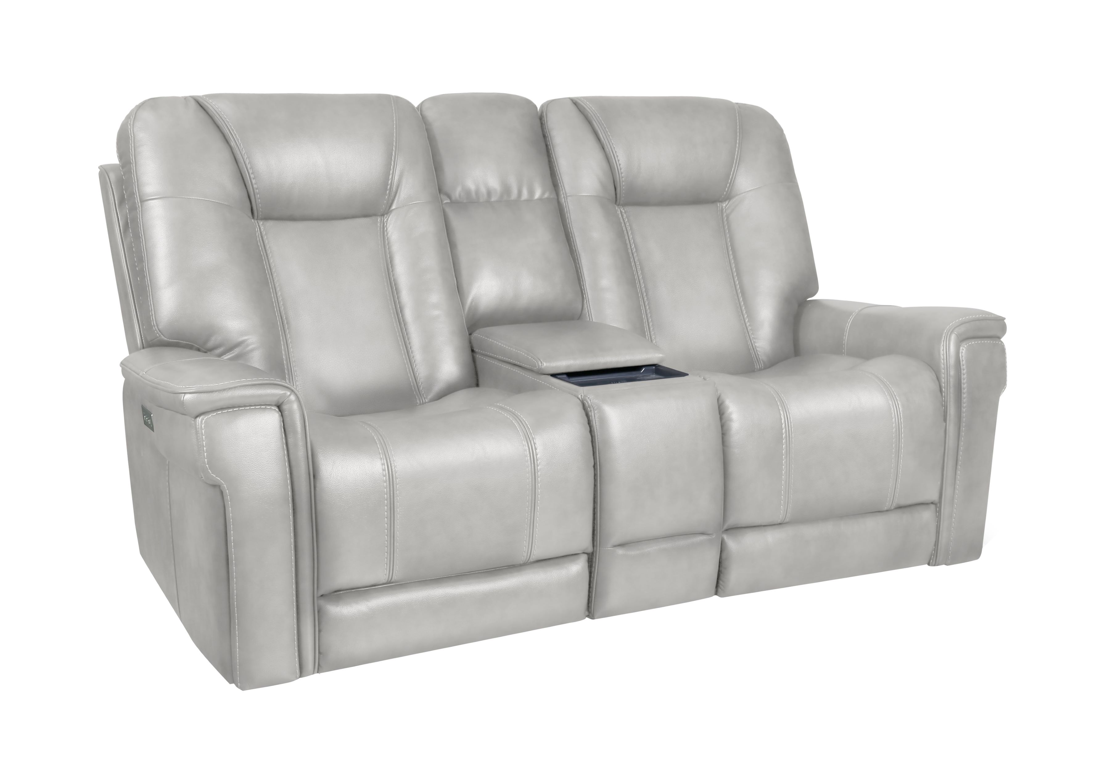 Barcalounger Sanibel Rainer Dove Console Power Recliner Loveseat