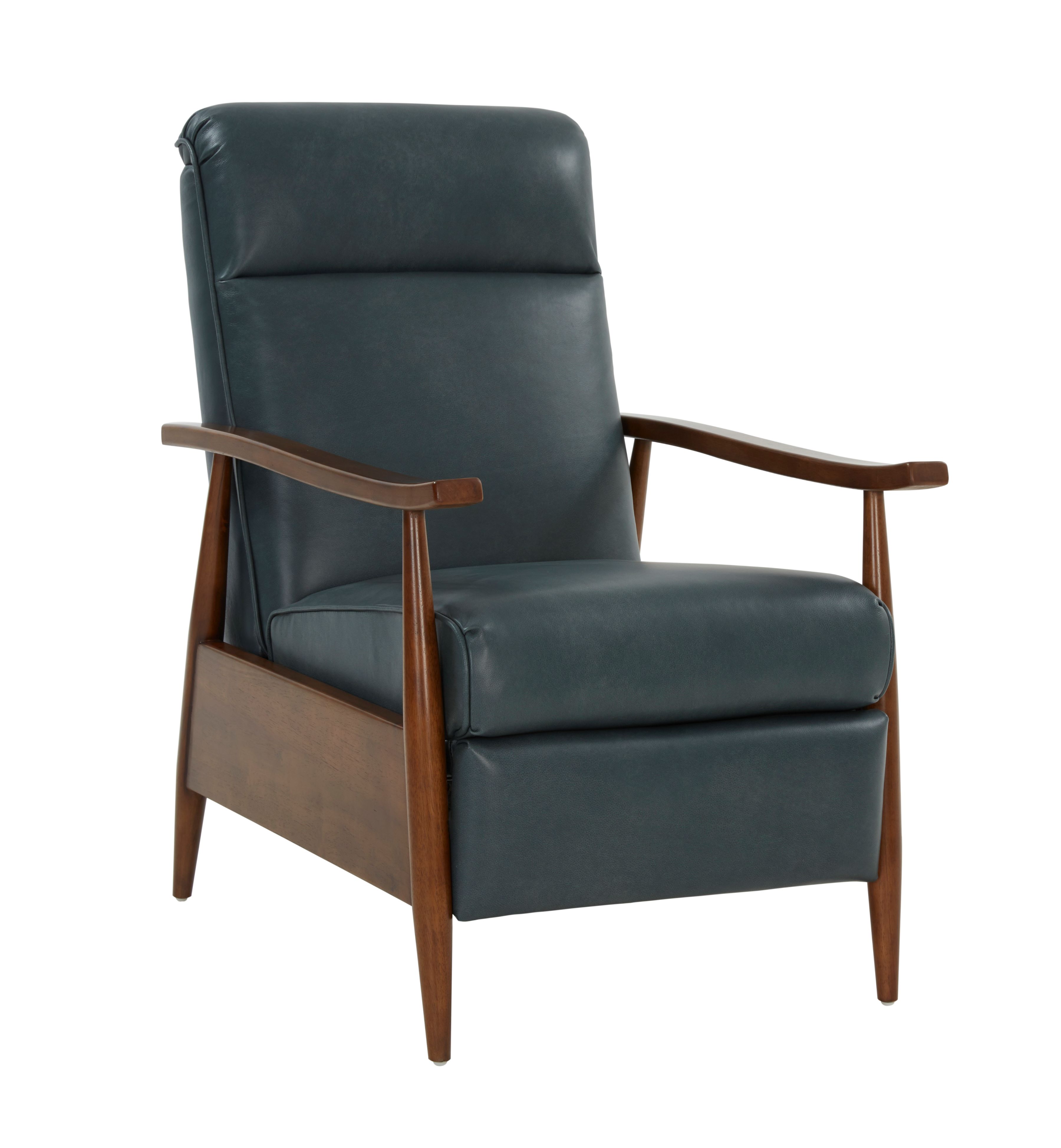 Barcalounger Hampton Roma Blue Gray Push Thru The Arms Recliner
