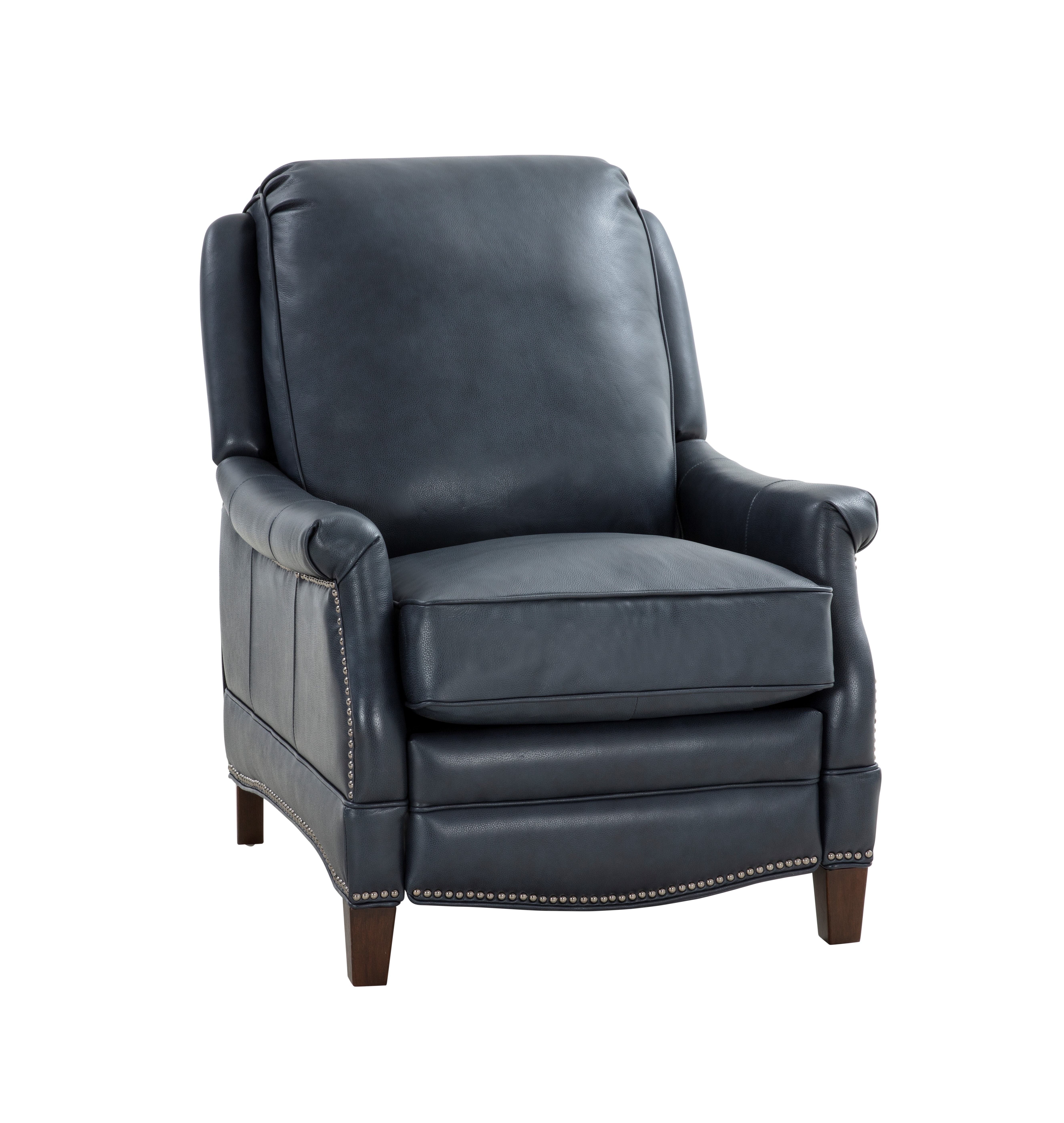 Barcalounger Ashebrooke Barone Navy Blue Push Thru The Arms Recliner