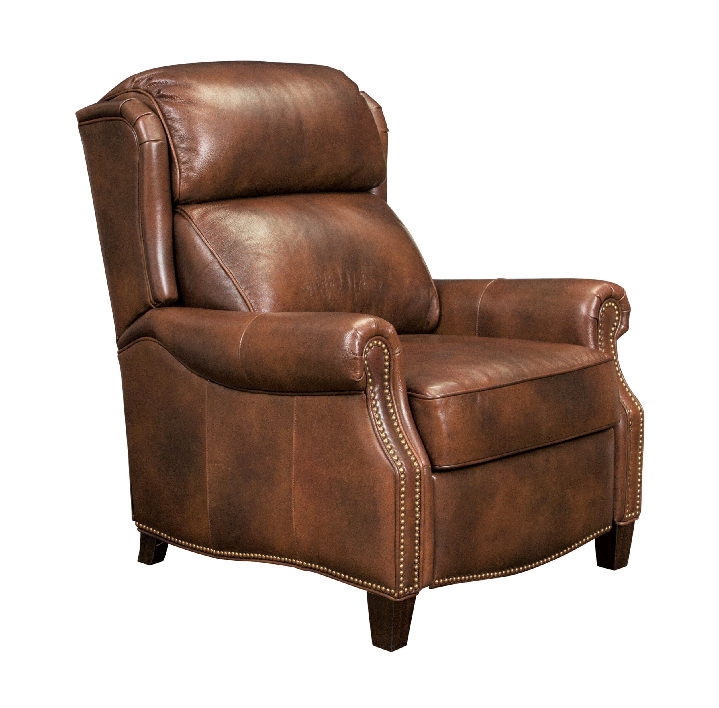 Barcalounger Meade Worthington Cognac Push Thru The Arms Recliner