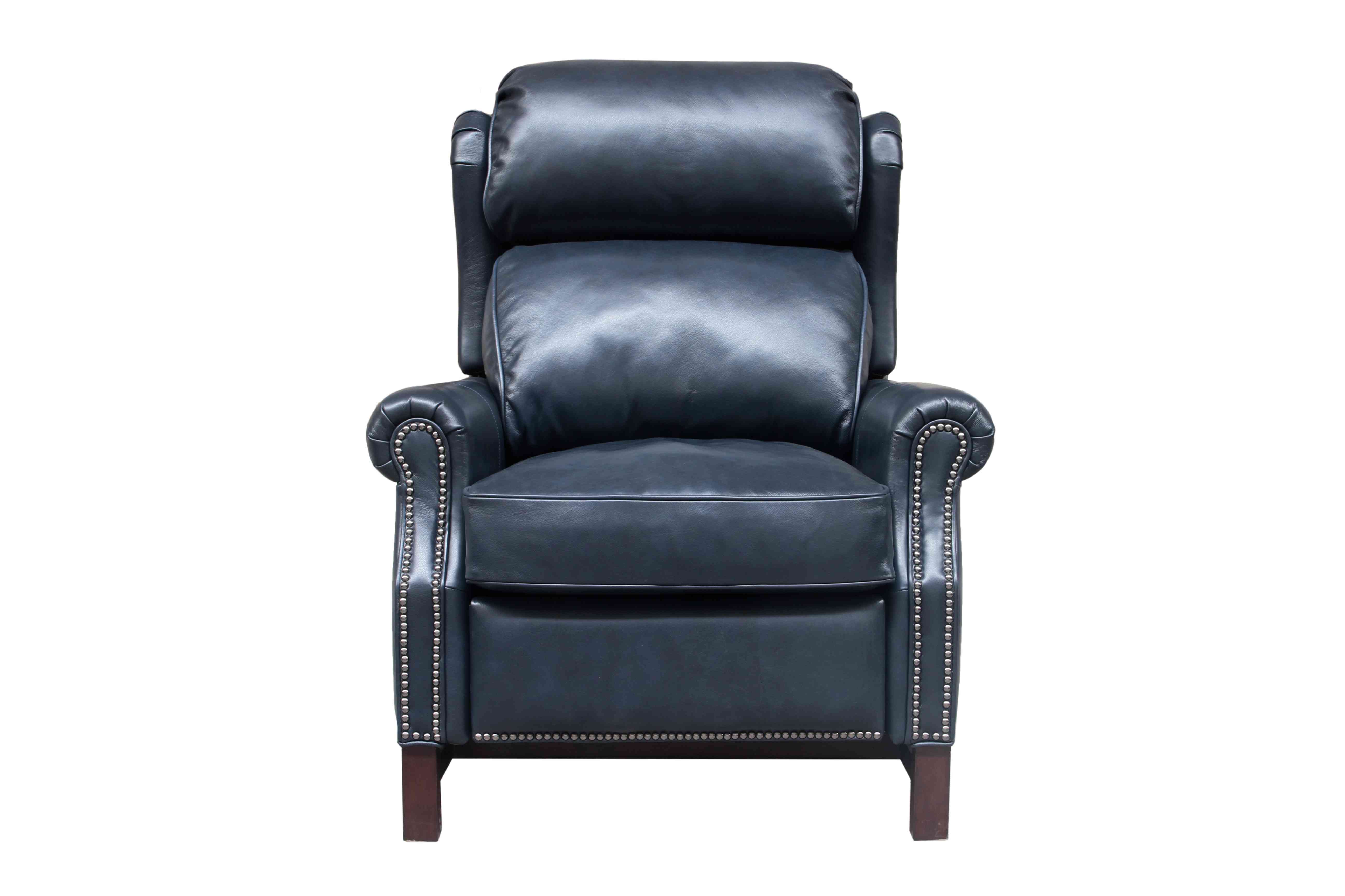 Barcalounger Thornfield Shoreham Blue Push Thru The Arms Recliner
