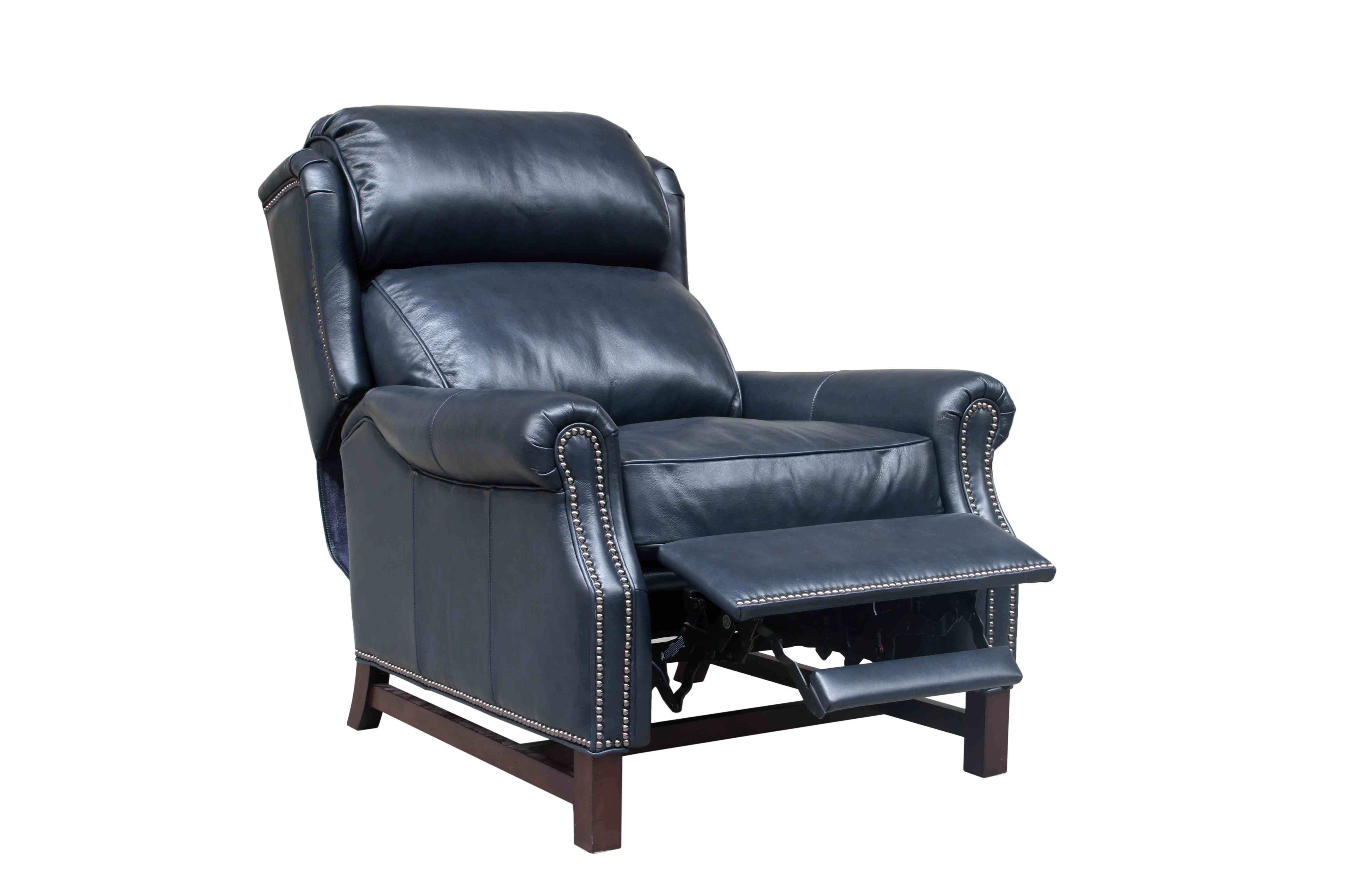 Barcalounger Thornfield Shoreham Blue Push Thru The Arms Recliner