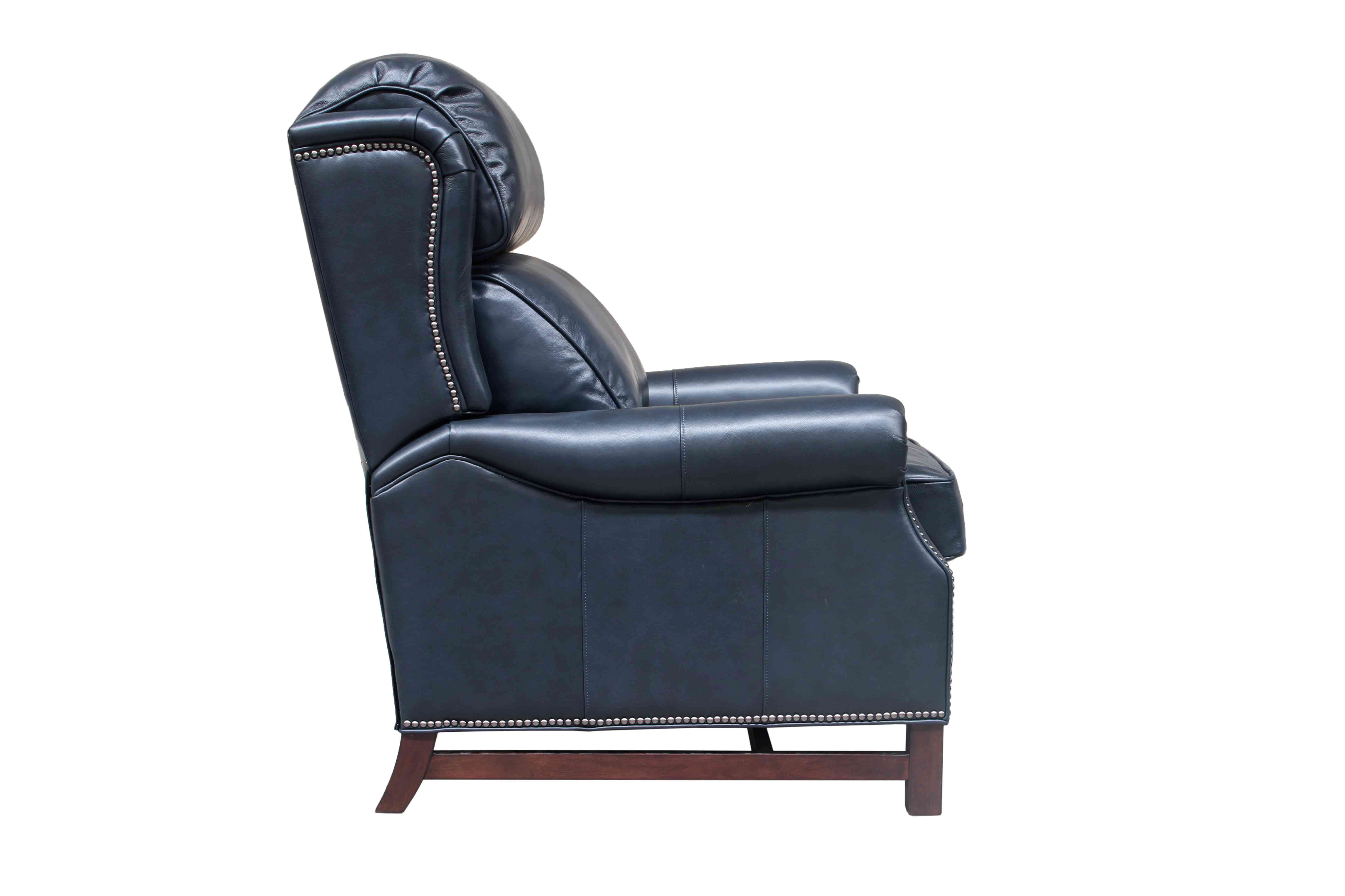 Barcalounger Thornfield Shoreham Blue Push Thru The Arms Recliner