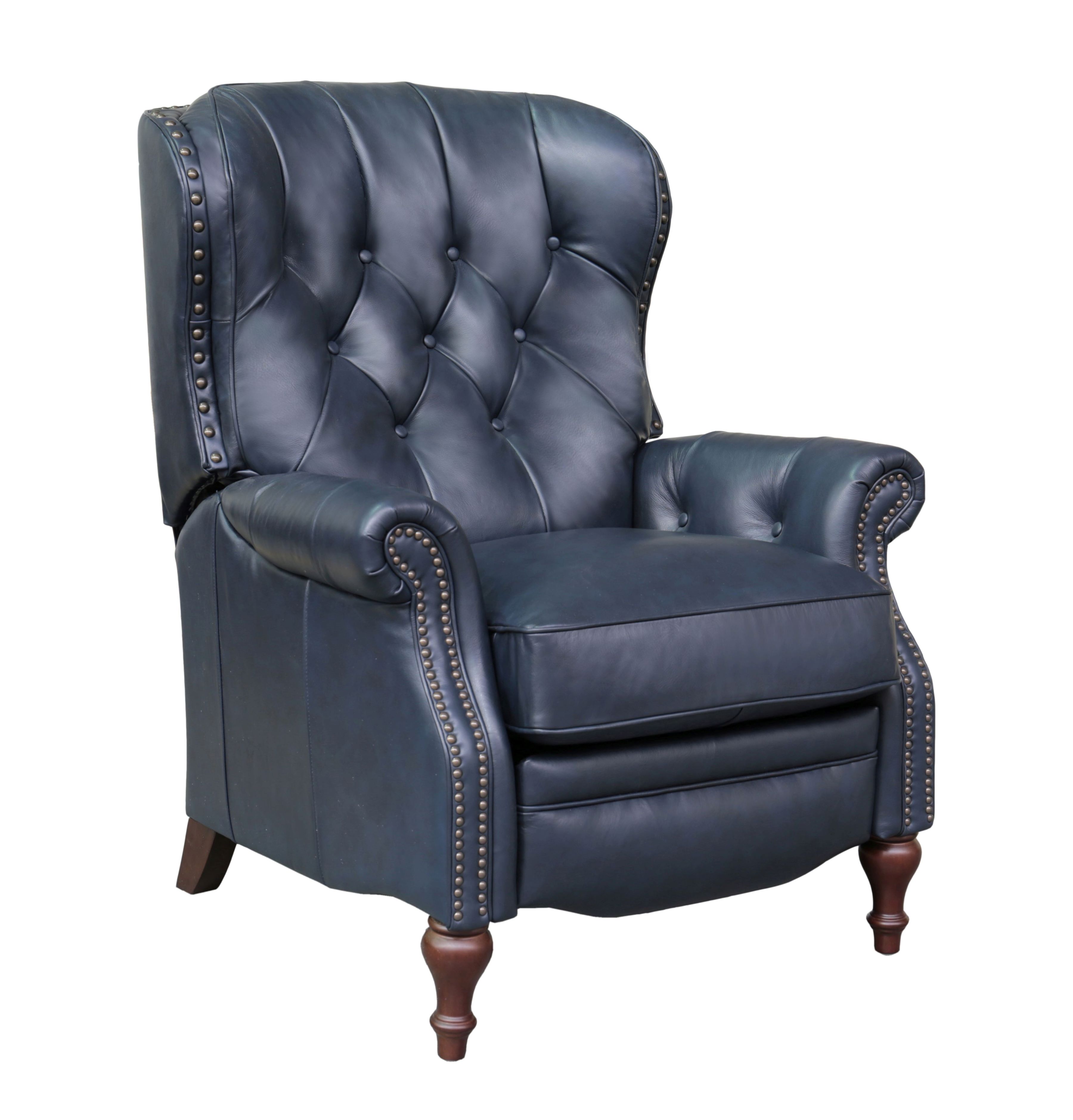 Barcalounger Kendall Shoreham Blue Push Thru The Arms Recliner