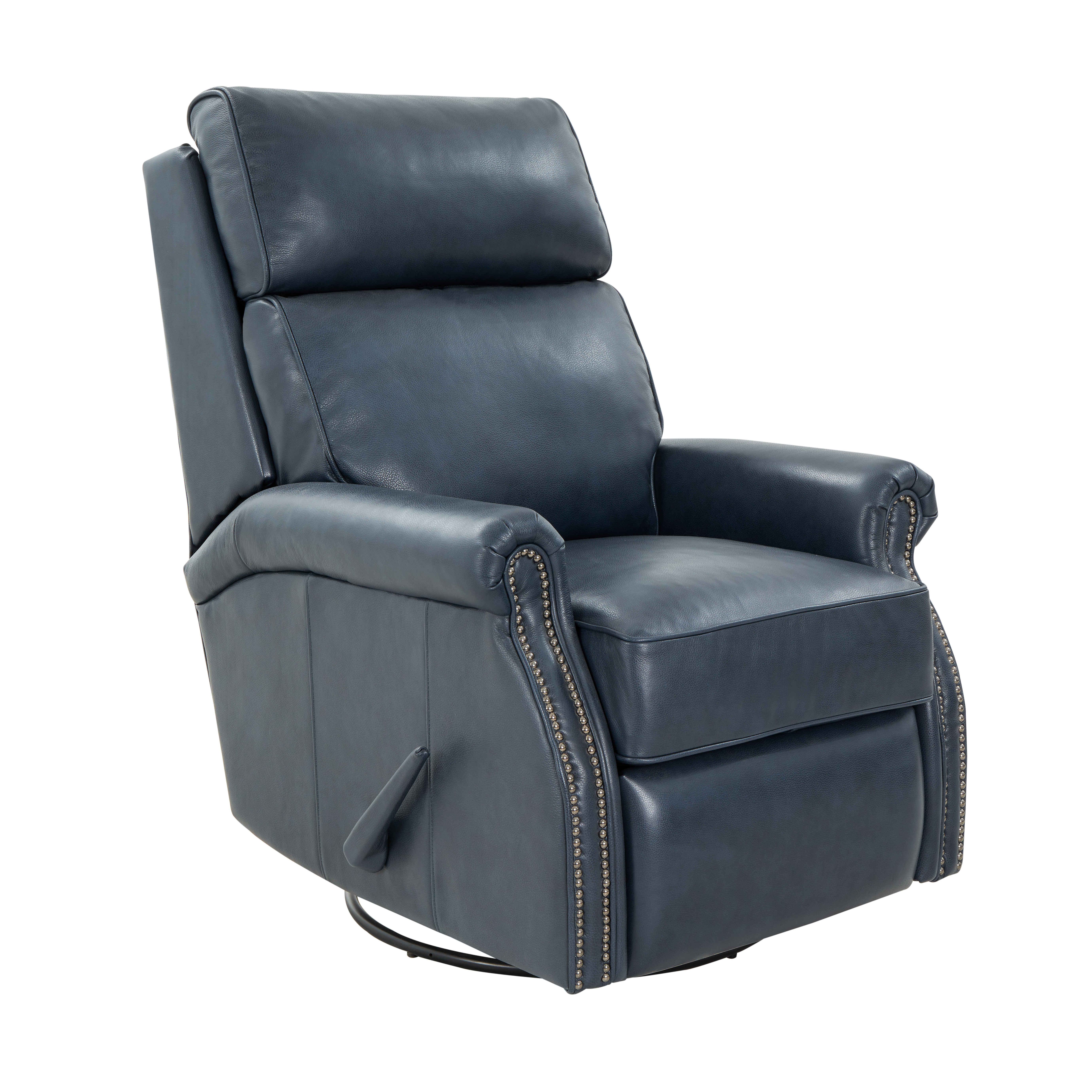 Barcalounger Crews Barone Navy Blue Swivel Glider Recliner