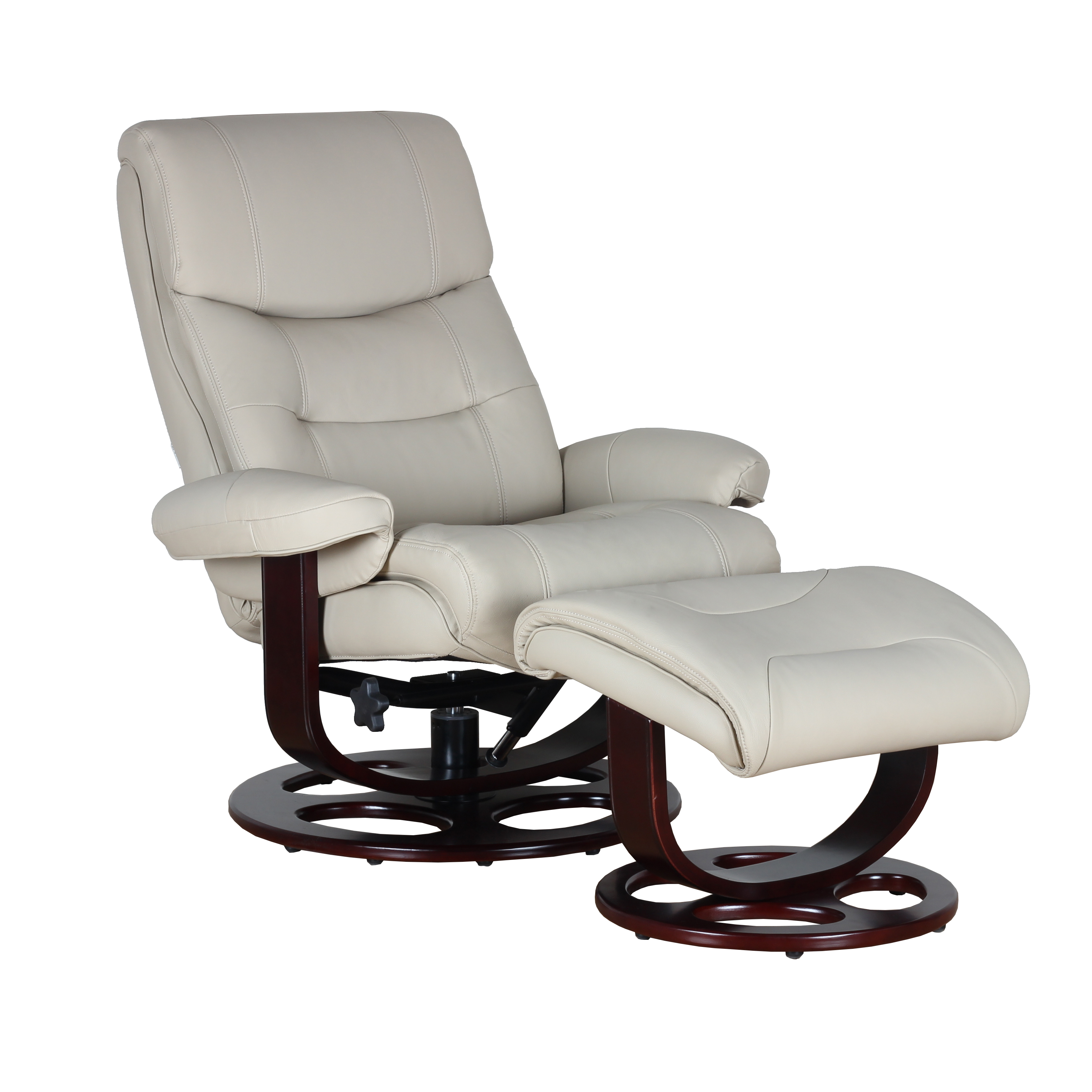 Barcalounger Dawson Roman Ivory Swivel Recliner with Ottoman