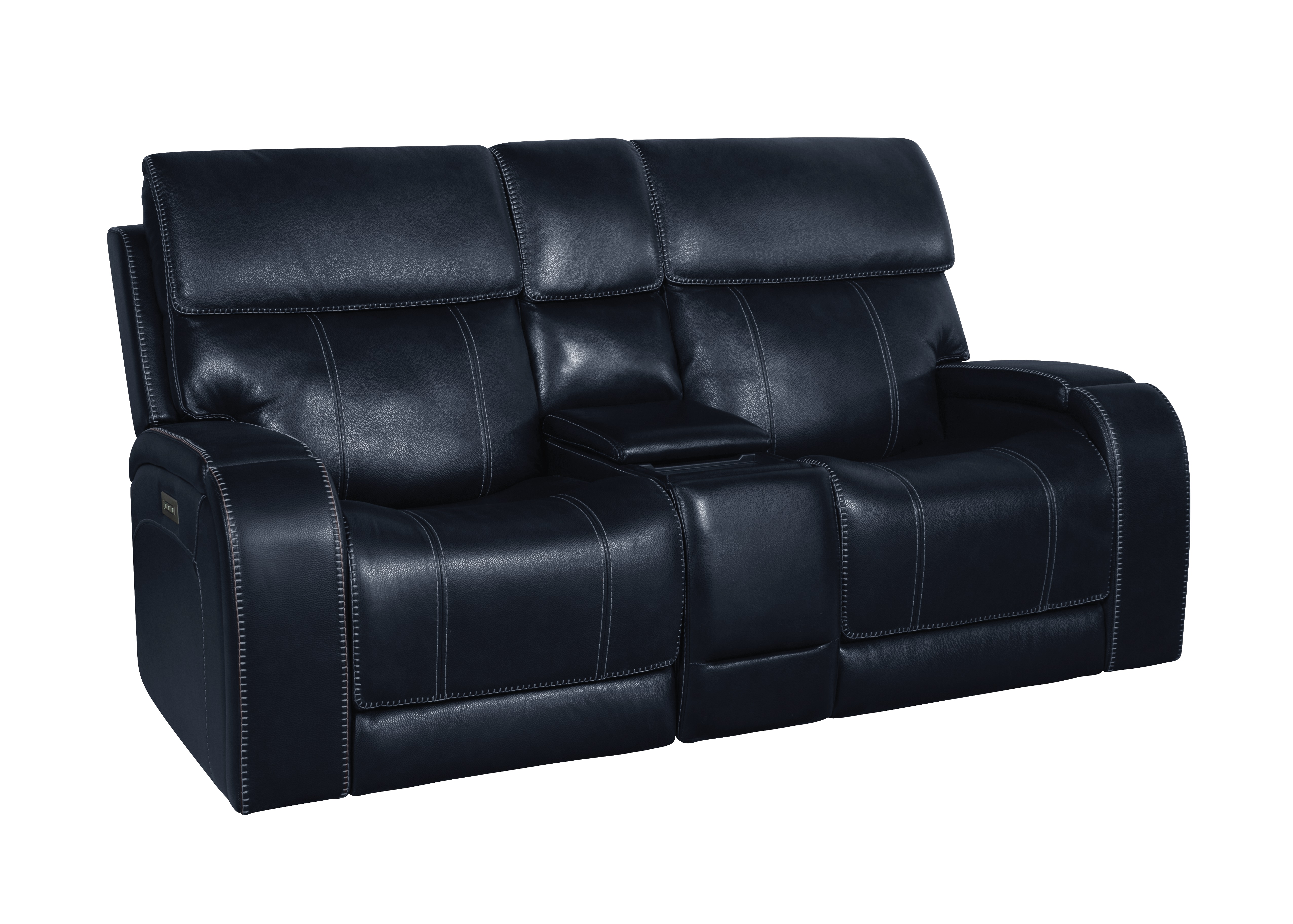 Barcalounger Glenwood Rainer Ocean Power Recliner Console Loveseat