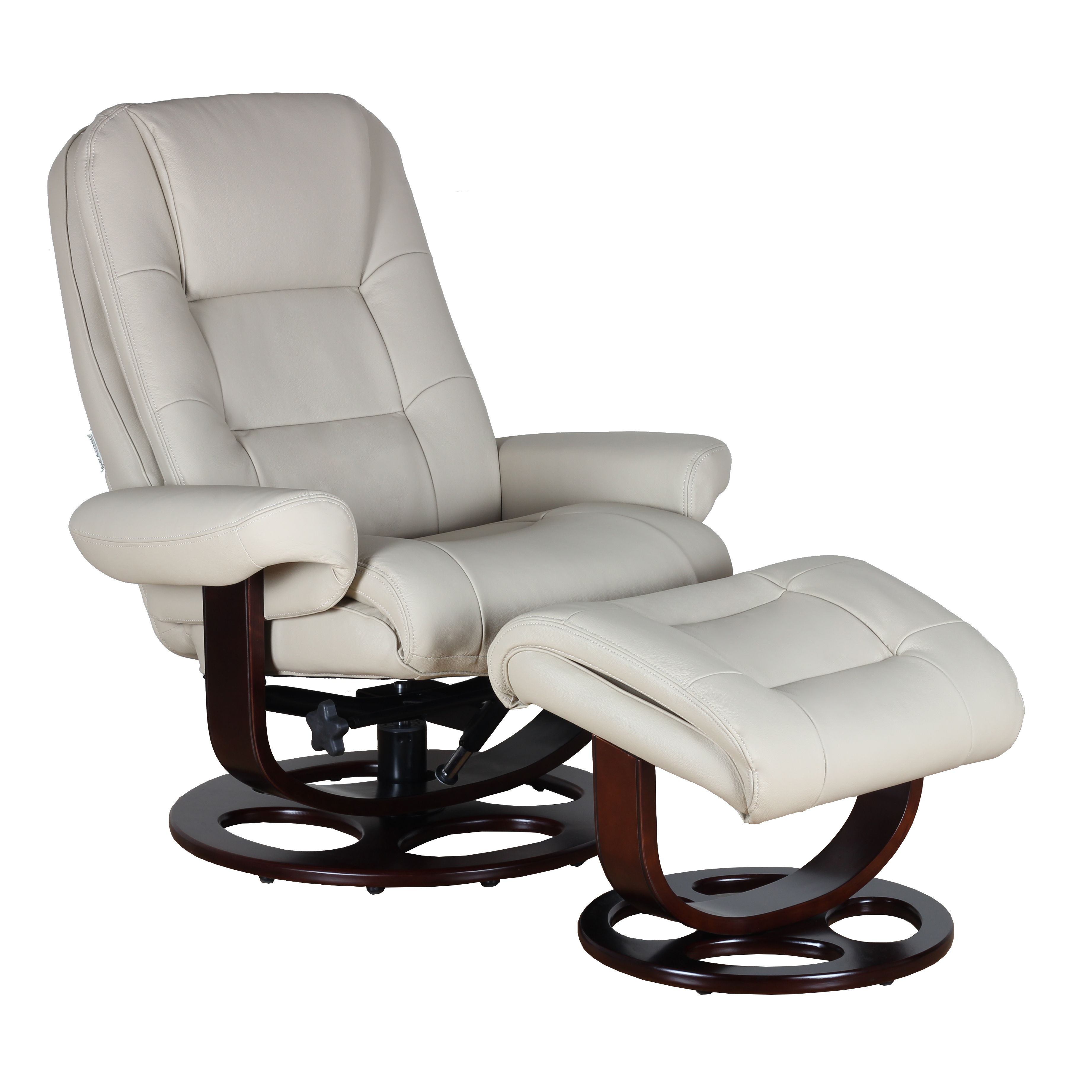 Barcalounger Jacque Roman Ivory Swivel Recliner with Ottoman