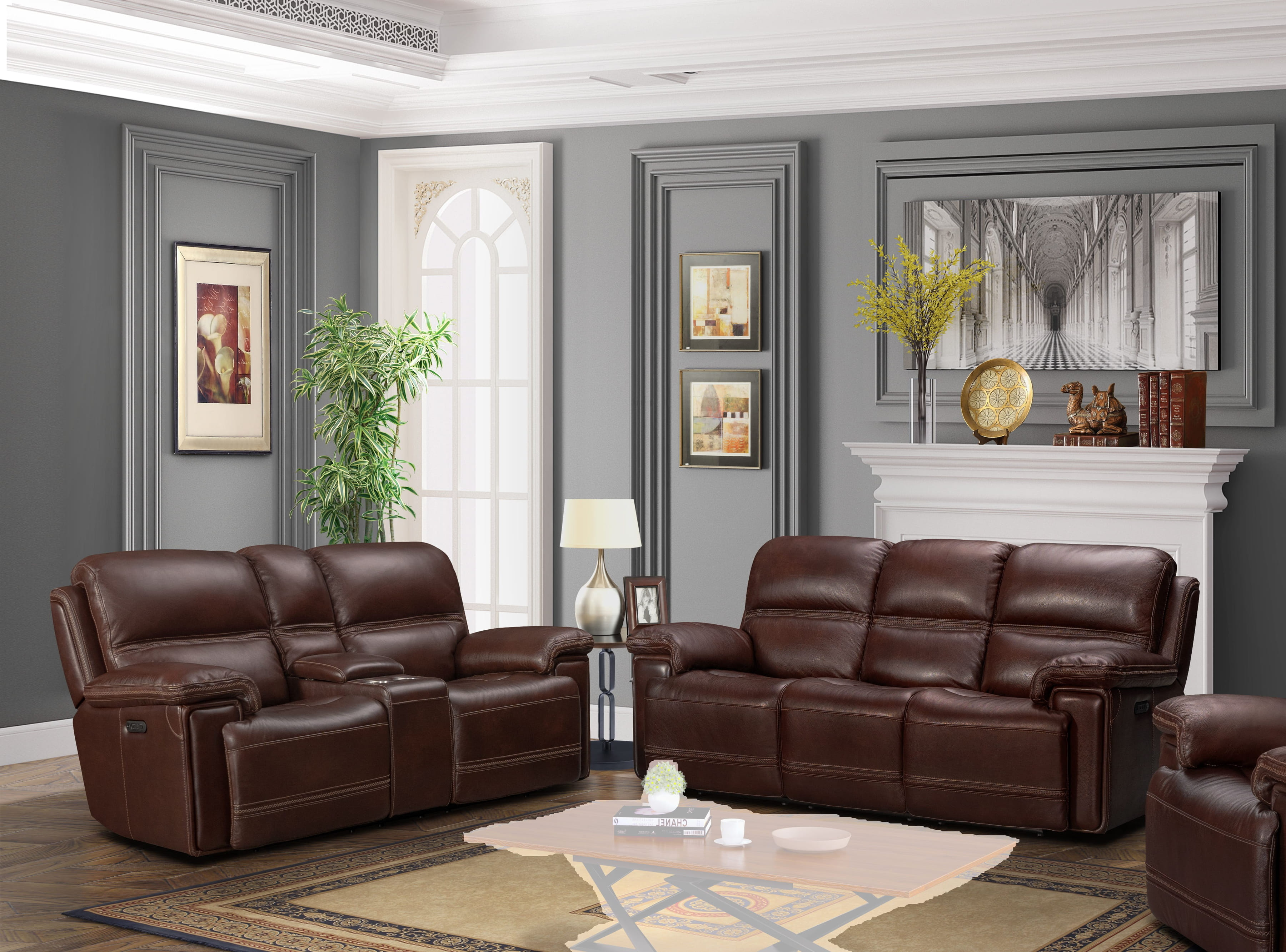 Barcalounger Sedrick El Paso Walnut Power Reclining 2pc Living Room Set
