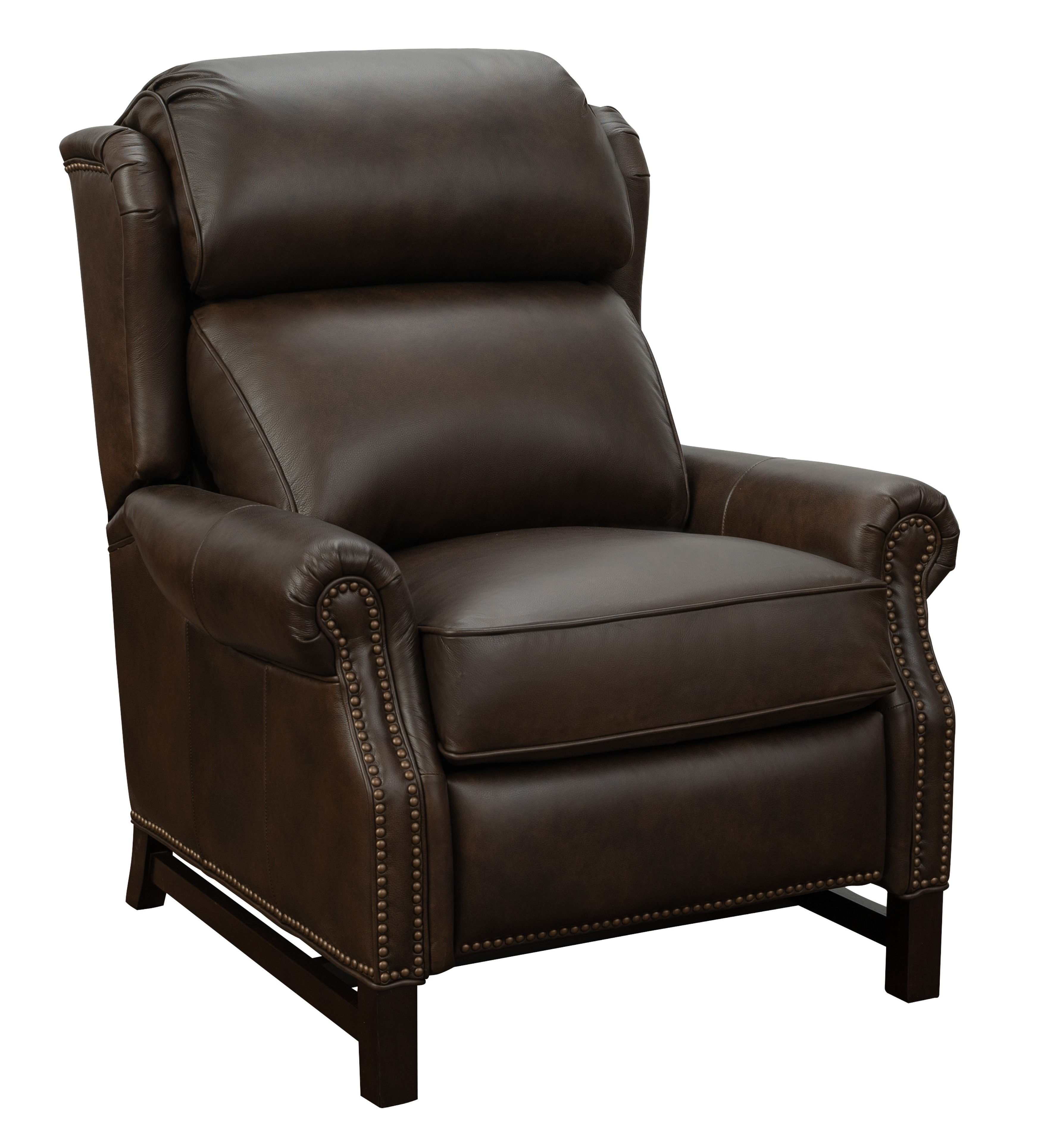 Barcalounger Thornfield Ashford Walnut Push Thru The Arms Recliner