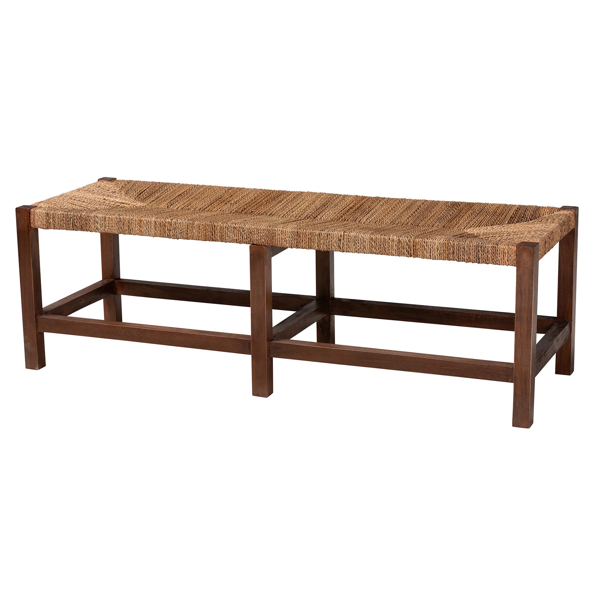 Baxton Studio Bali Pari Liza Natural Light Brown Accent Bench