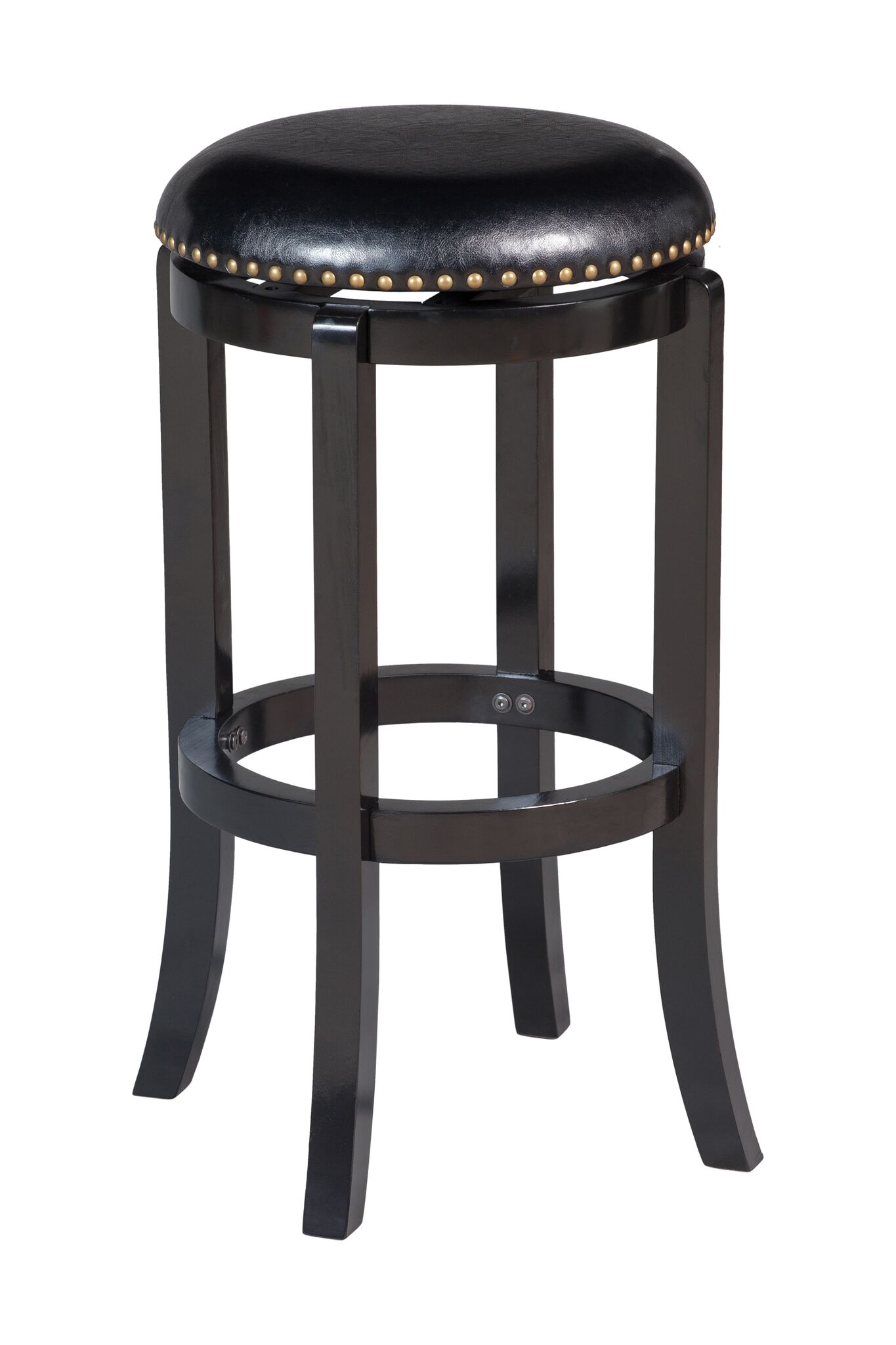 Boraam Cordova Black 29 Inch Swivel Bakckless Bar Stool