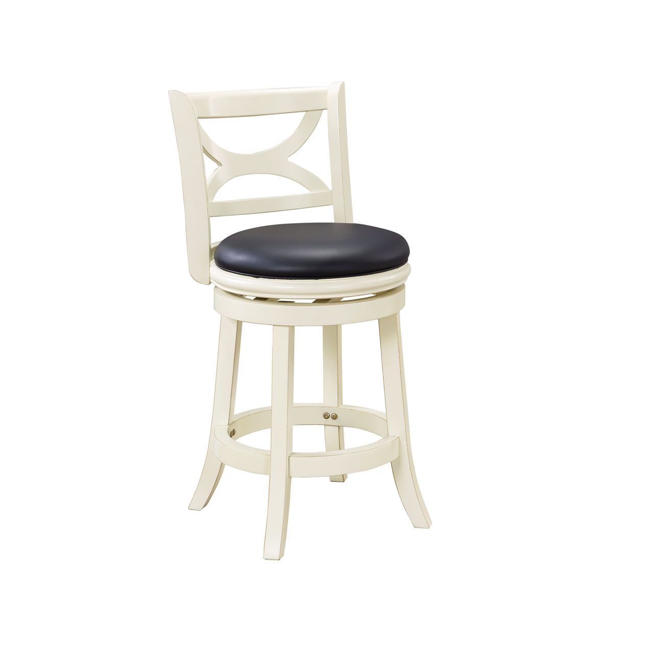Boraam Florence Buttermilk Black 25 Inch Swivel Counter Stool