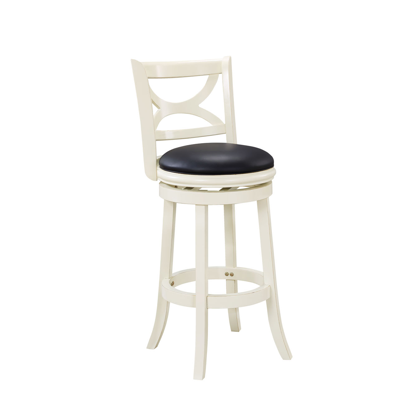 Boraam Florence Buttermilk Black 30 Inch Swivel Bar Stool