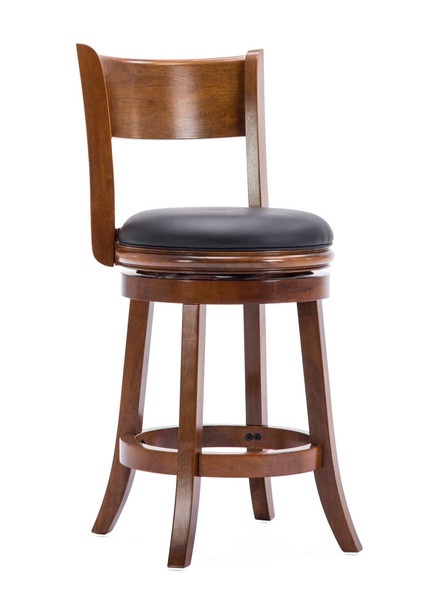 Boraam Palmetto Walnut Black 24 Inch Swivel Counter Stool