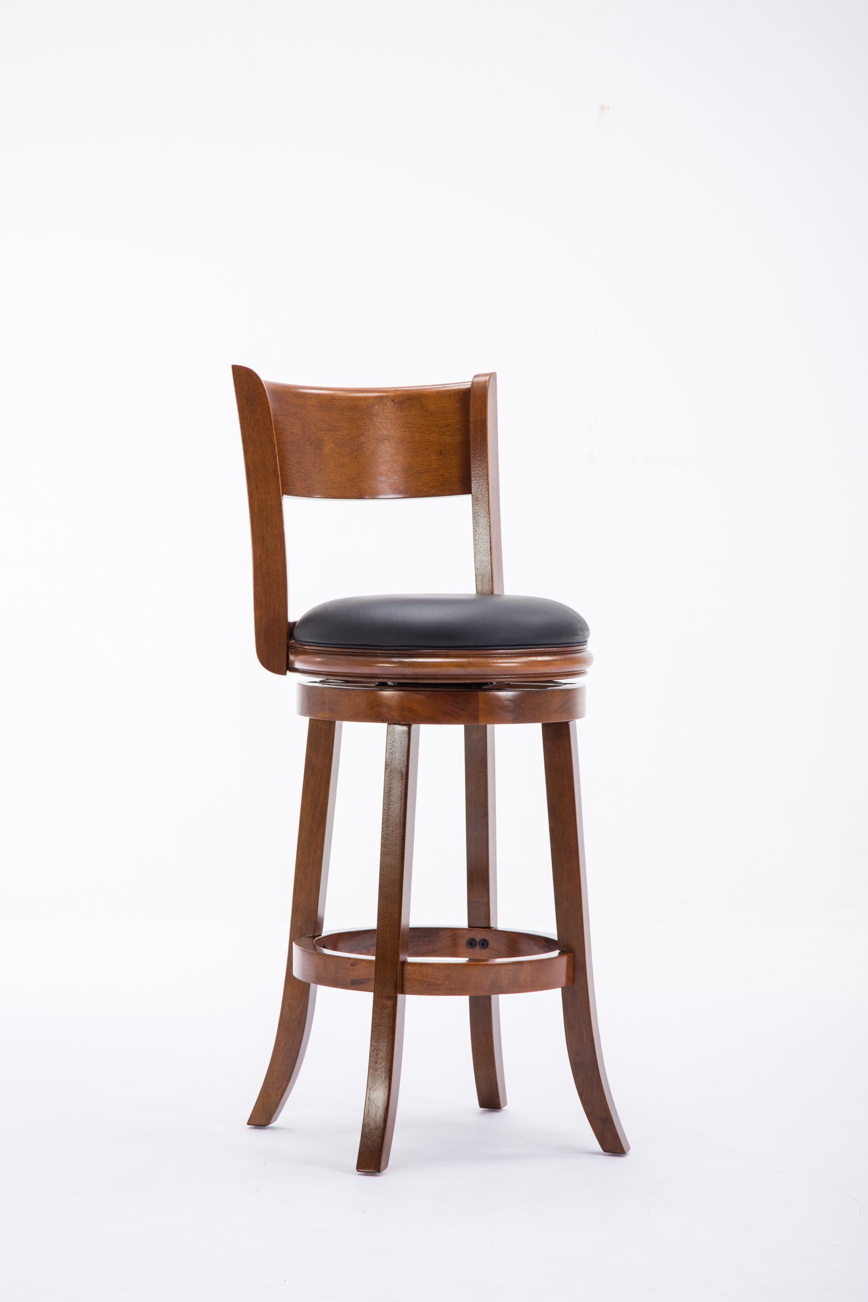 Boraam Palmetto Walnut Black 29 Inch Swivel Bar Stool